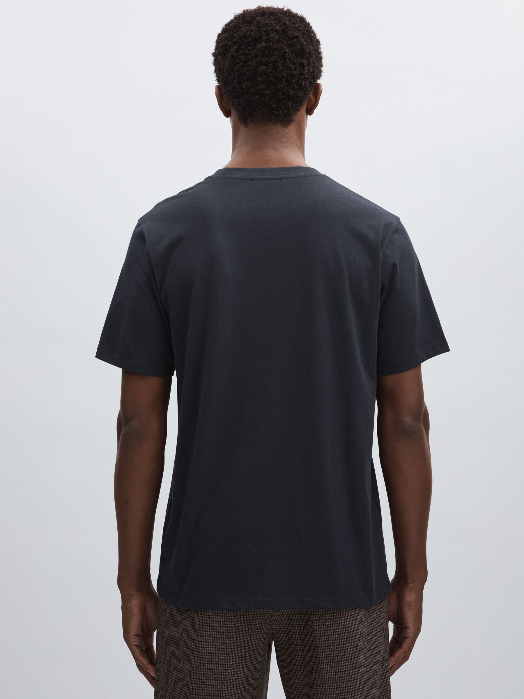 Les Deux Cotton Logo T-Shirt in Navy Blue