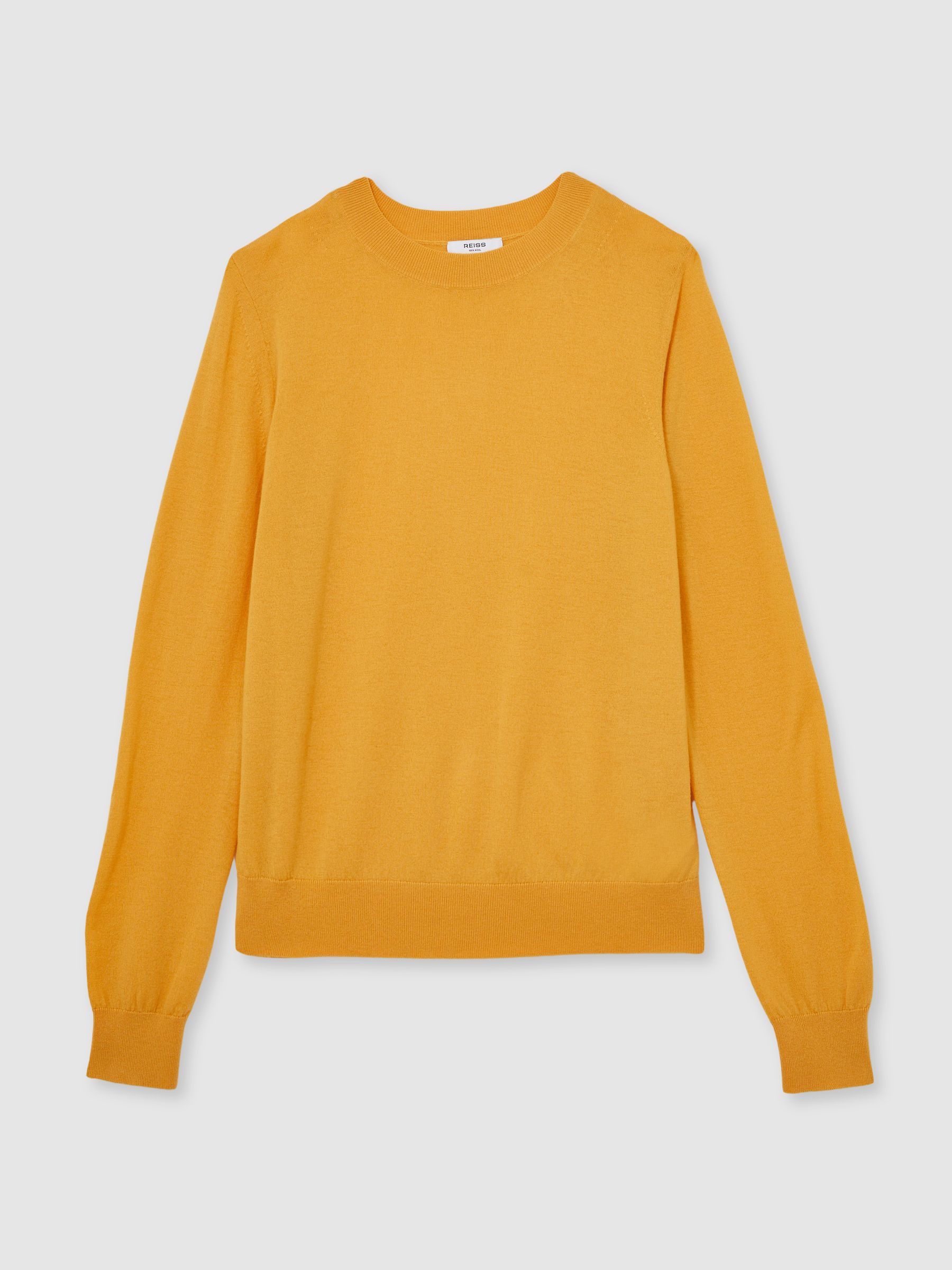 Merino Wool Crew-Neck Jumper in Yellow