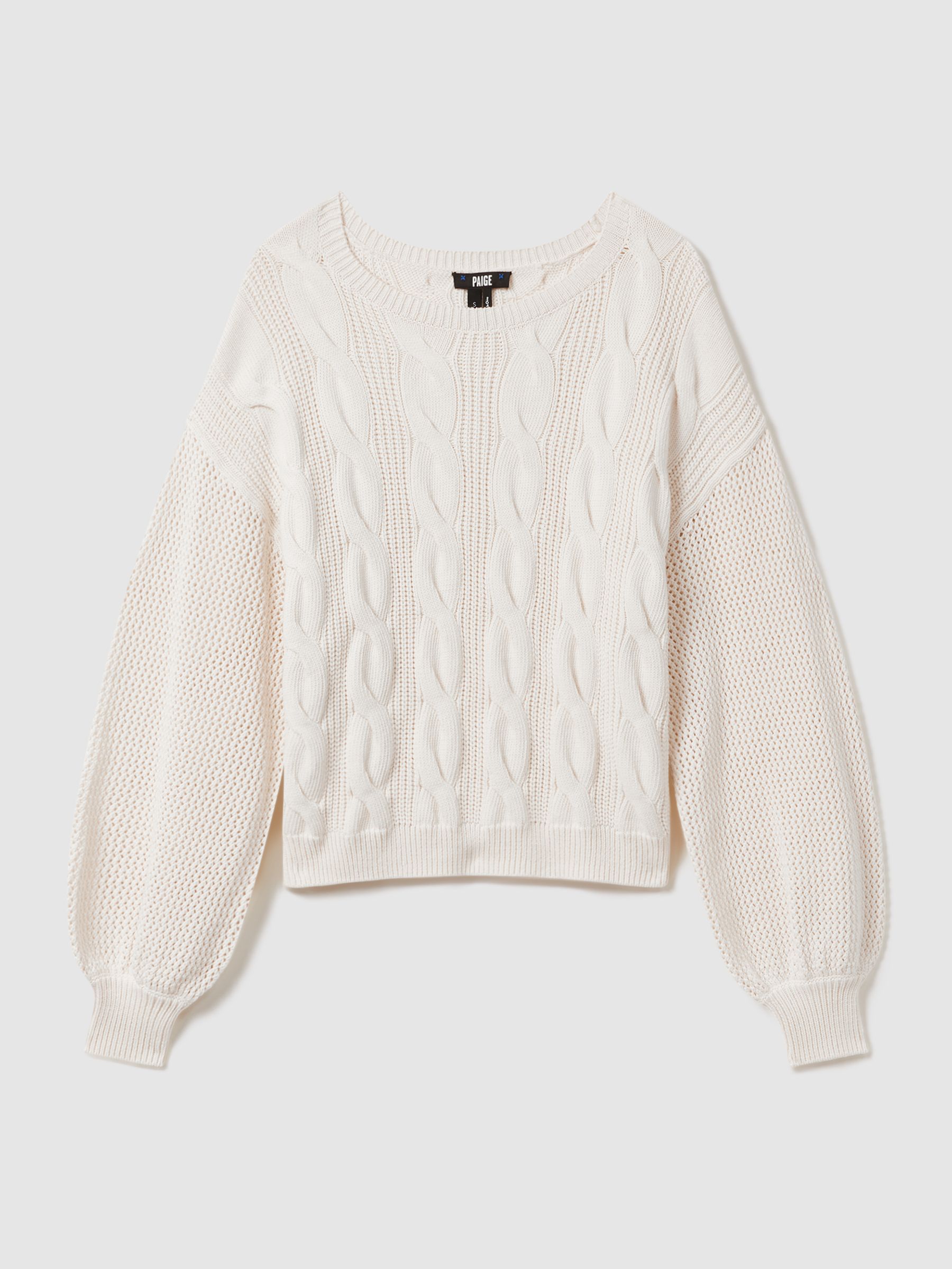 Paige Cotton Blend Knitted Jumper in Ivory