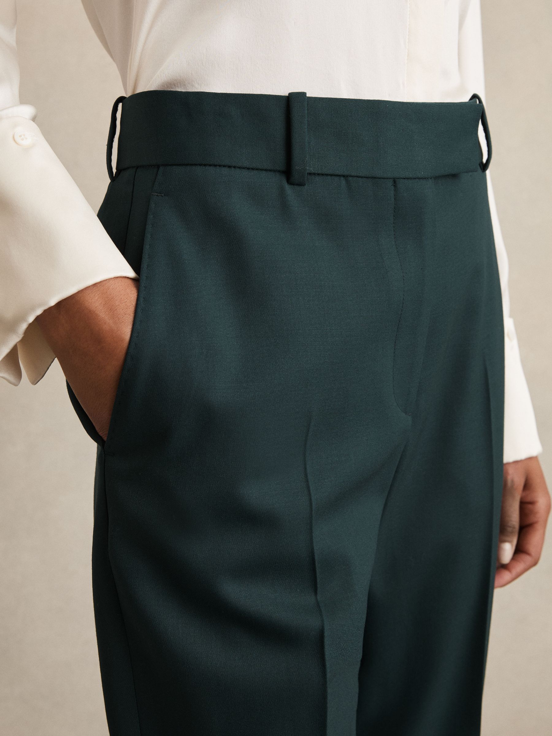 Wool-Blend Slim-Fit Suit Trousers in Green