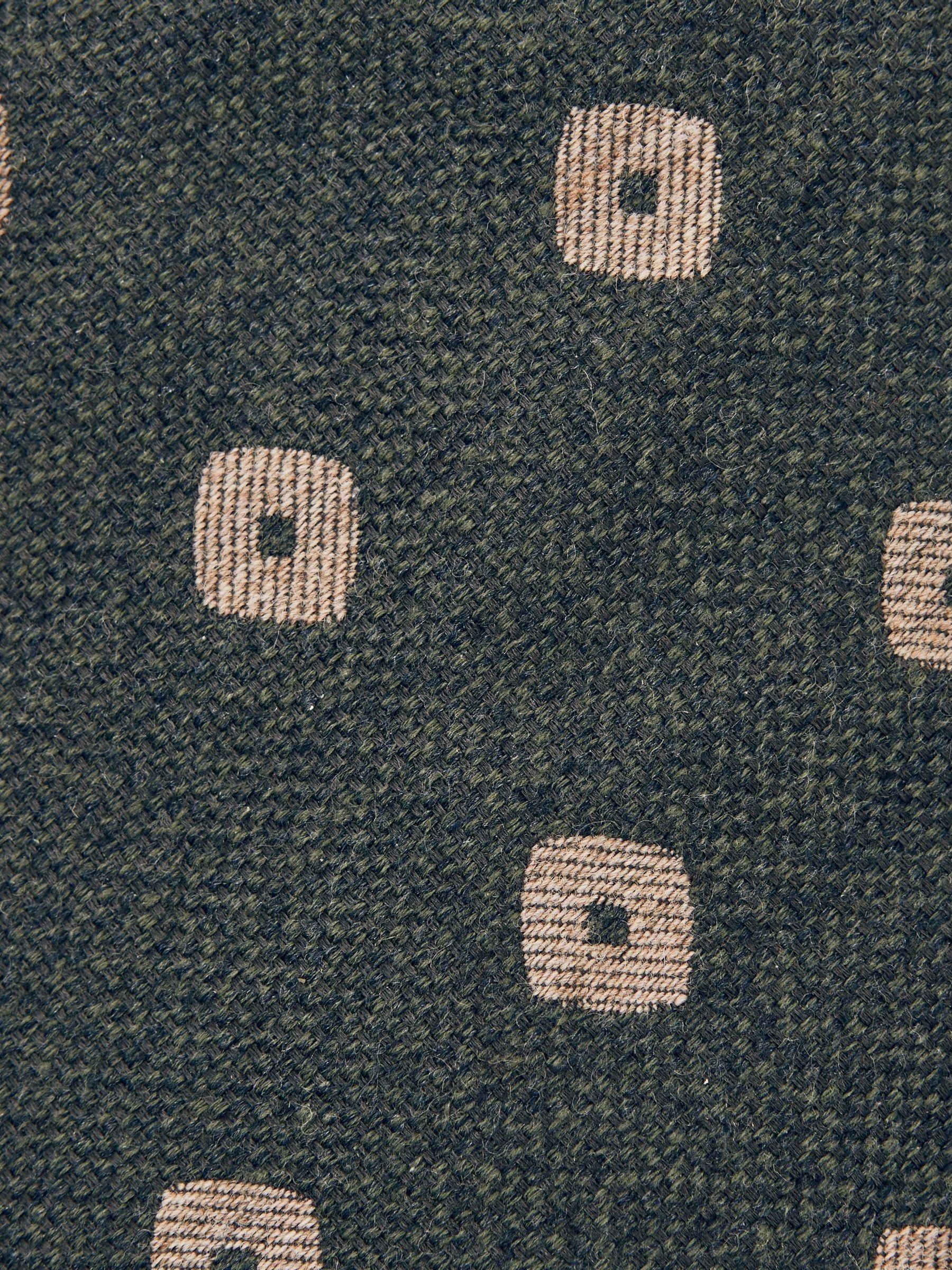 Silk-Wool Square-Medallion Tie in Forest Green