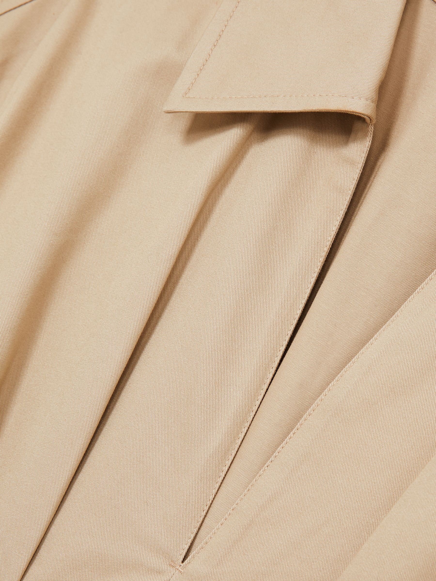 Cotton Pleated Shirt Dress in Neutral