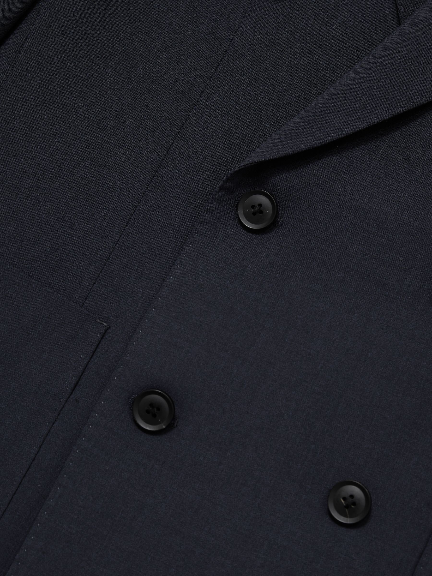 Slim-Fit Double-Breasted Wool-Blend Suit Blazer in Bright Blue