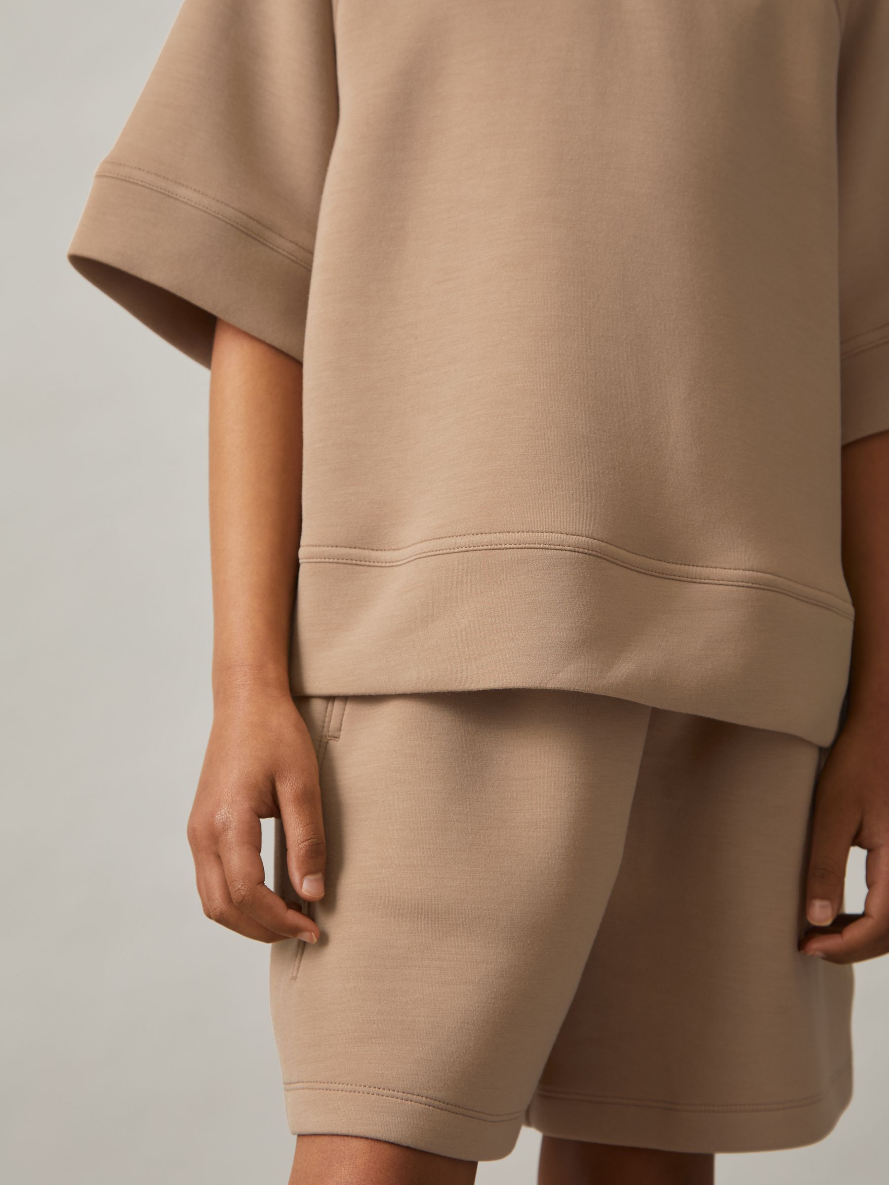 9-13 yrs Modal-Blend Sweatshirt And Shorts Set in Mink