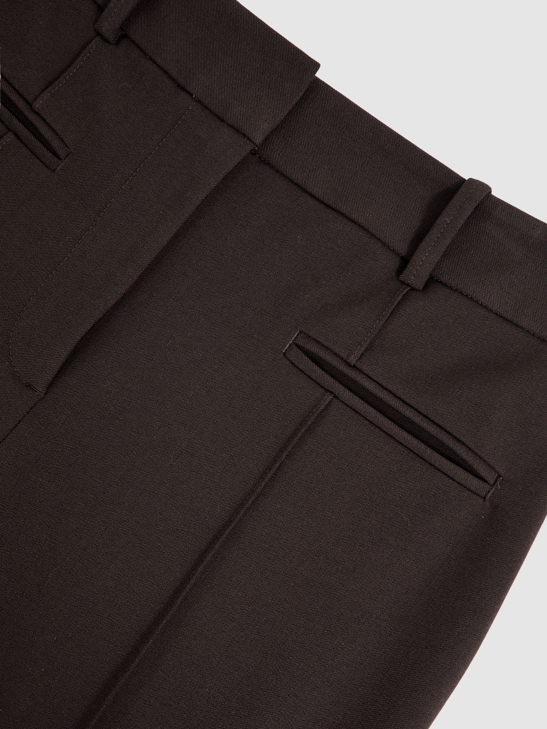 Pintuck Tapered Trousers in Chocolate Brown
