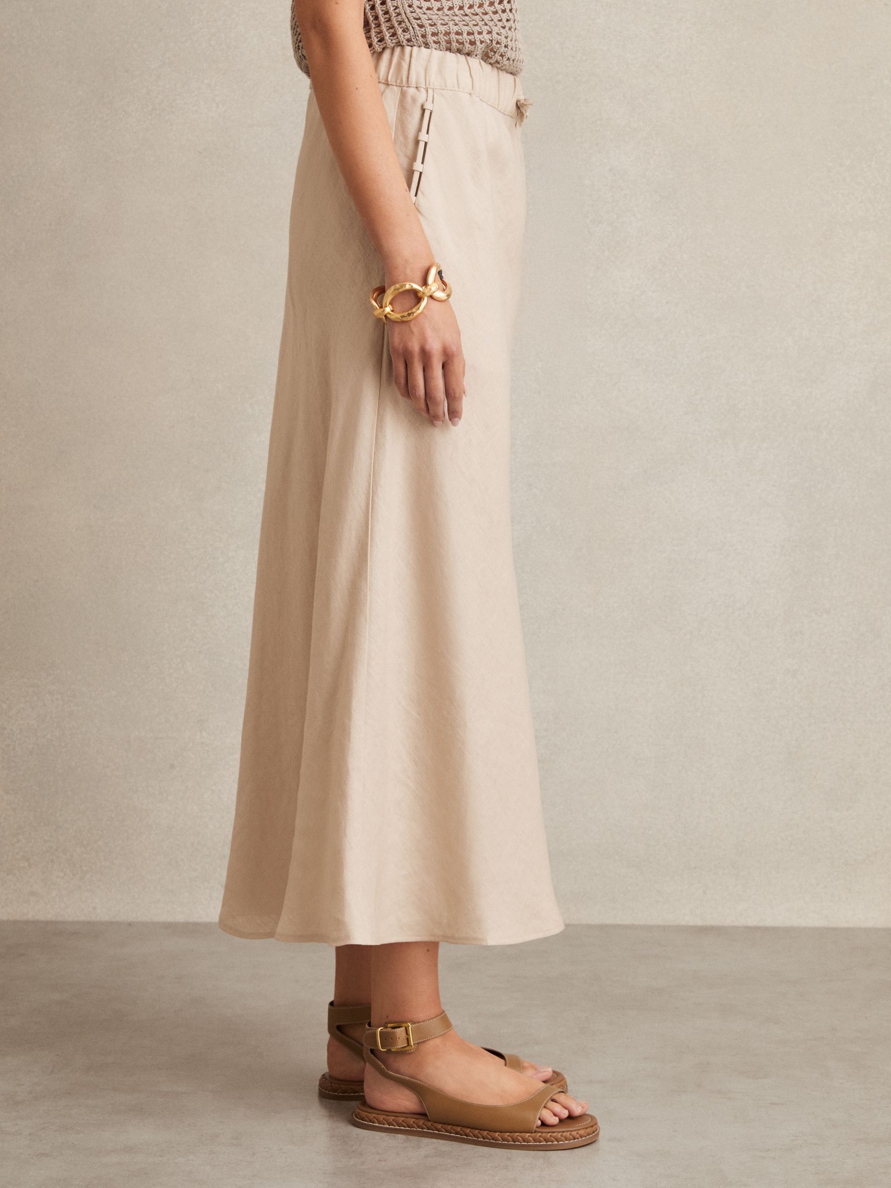 Slip Midi Skirt in Neutral
