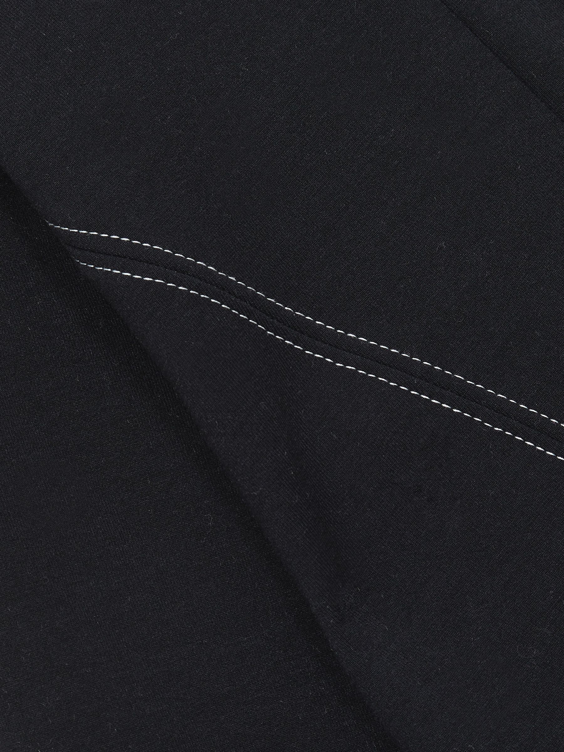 4-9 yrs Jersey Contrast-Stitch Flared Dress in Navy