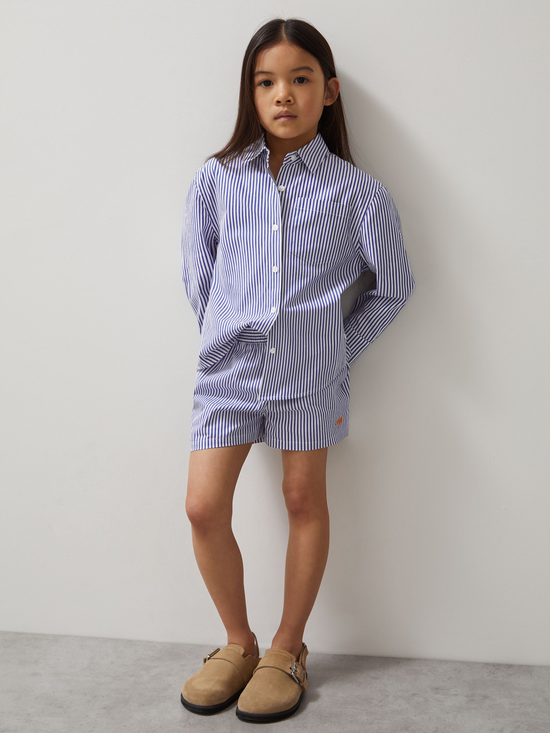 9-13 yrs McLaren F1 Team Cotton Stripe Shorts in Blue/White