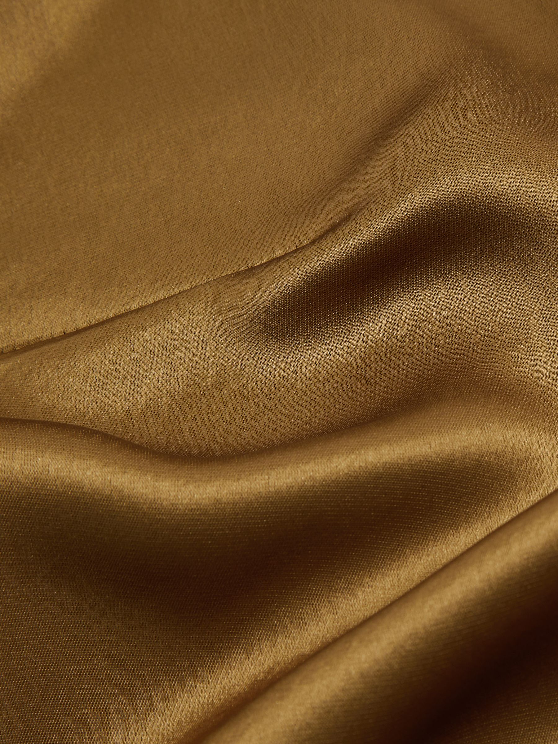 Acler Draped Satin Mini Dress in Gold Moss