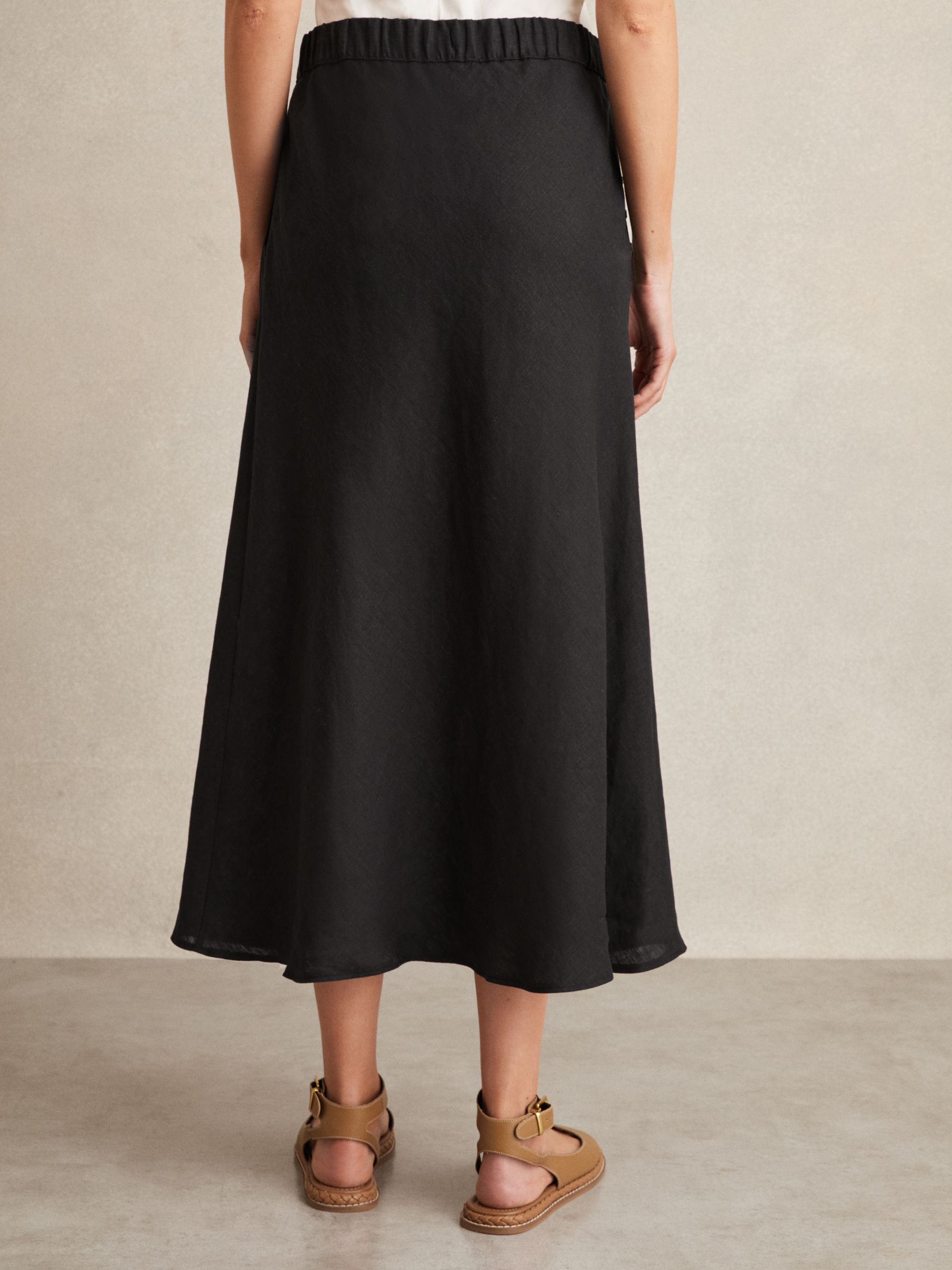Slip Midi Skirt in Black