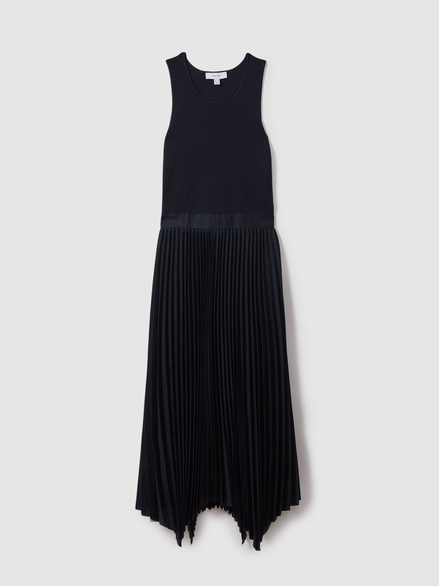 Knit Hybrid Midi Dress in Navy