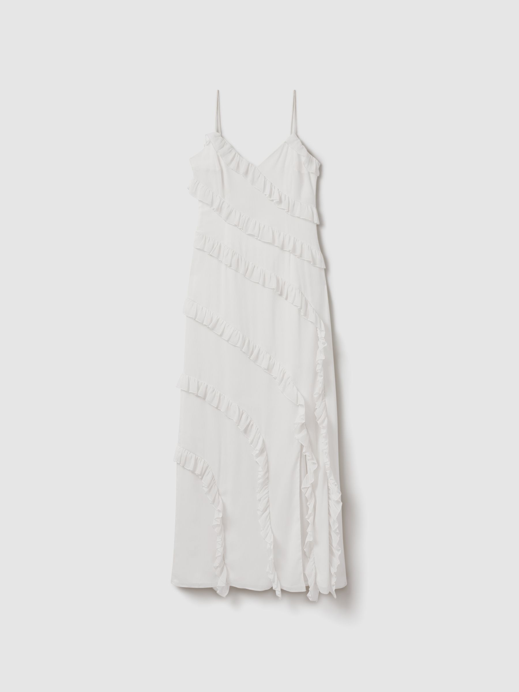 Amur Ruffle Maxi Dress in White