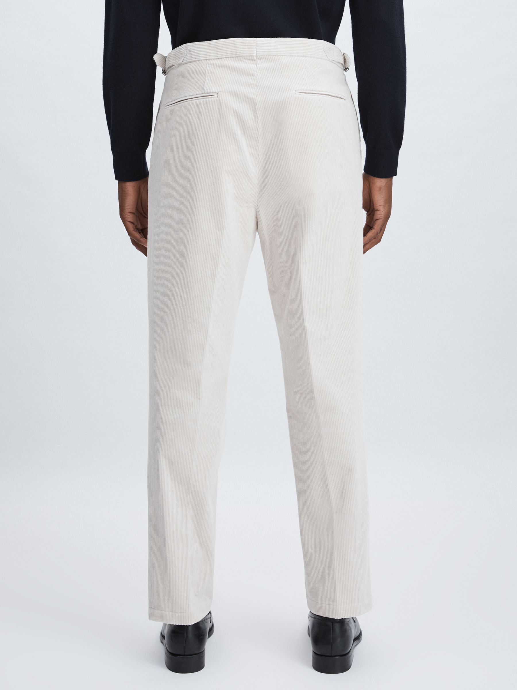 Oscar Jacobson Regular-Fit Corduroy Trousers in White