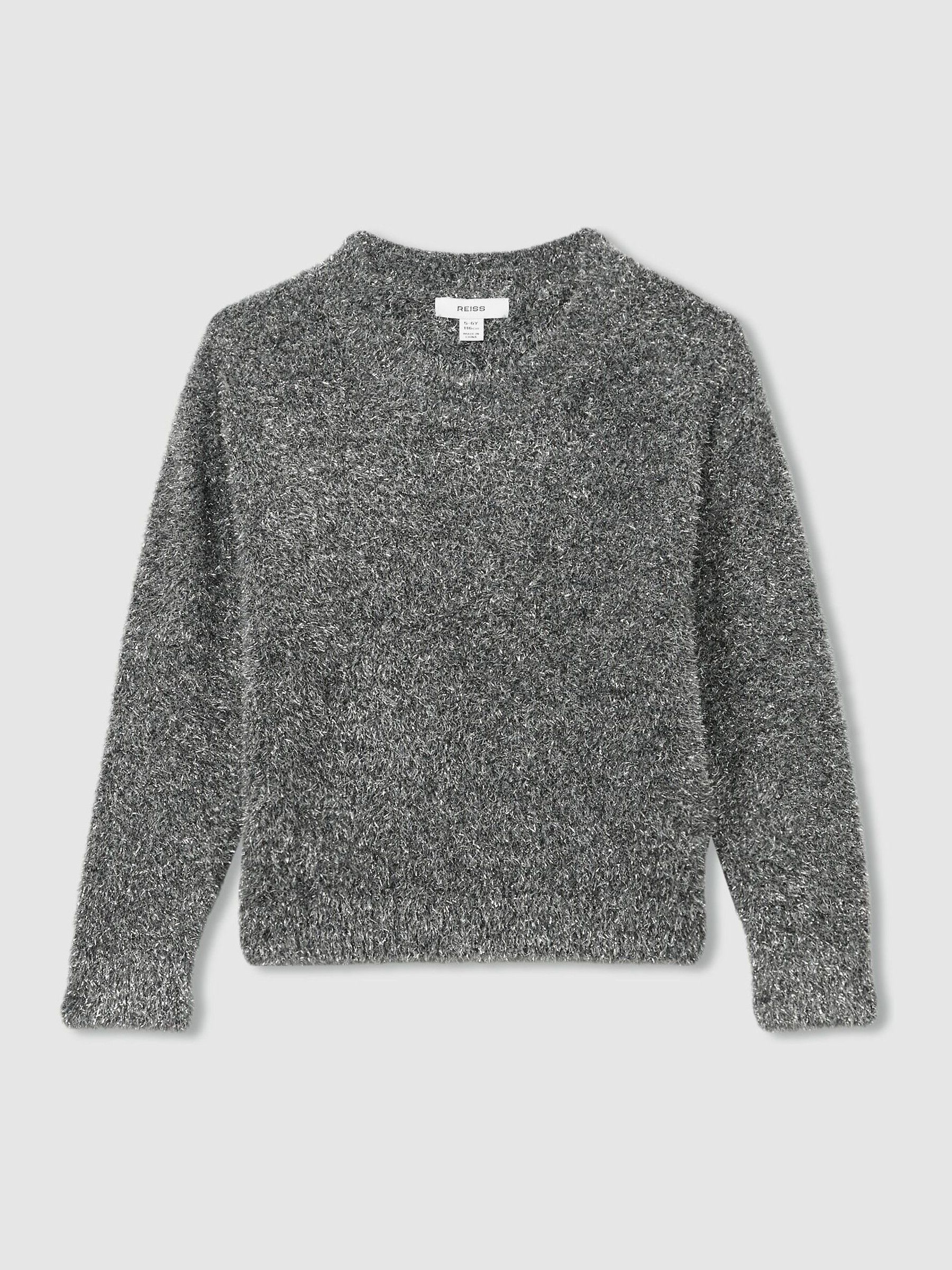 9-13 yrs Tinsel-Yarn Jumper in Silver