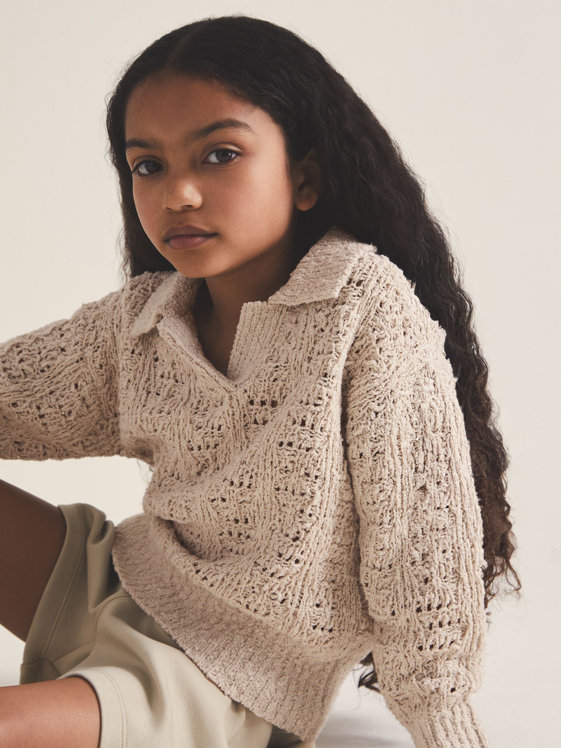 13-14 yrs Reiss | 100 Ciels Bouclé Jumper in Neutral