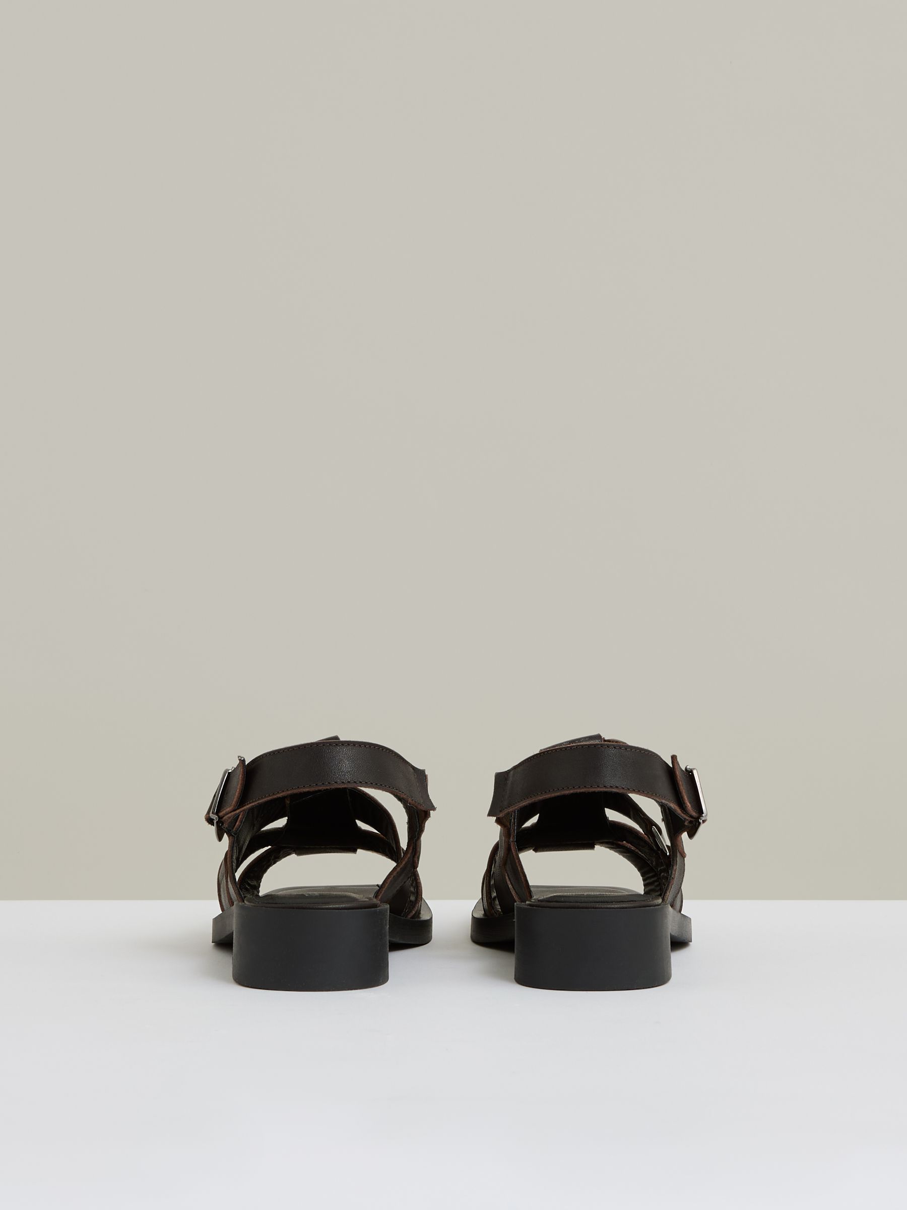 Leather Fisherman Sandals in Chocolate