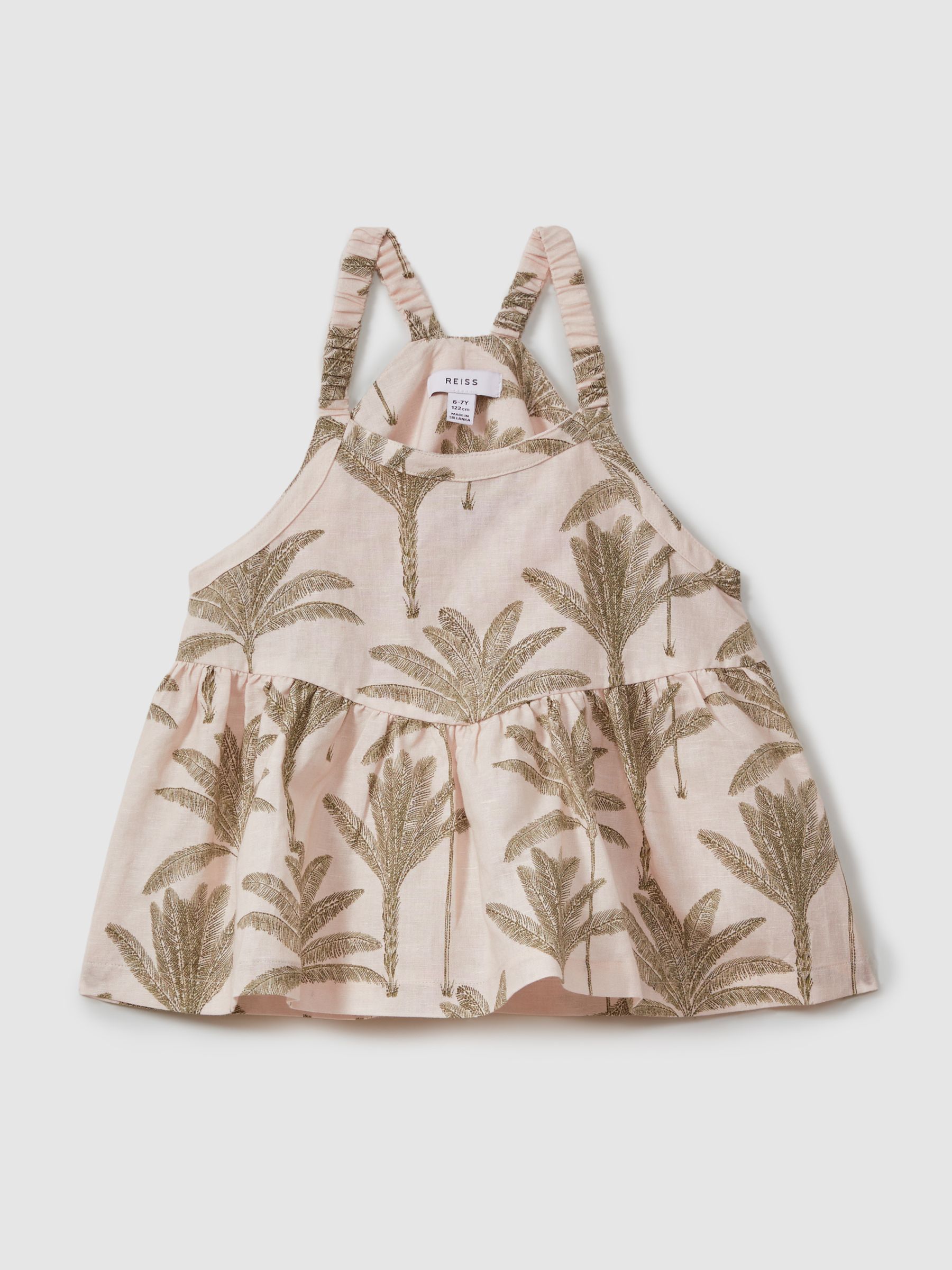 13-14 yrs Linen-Cotton Peplum Top in Neutral