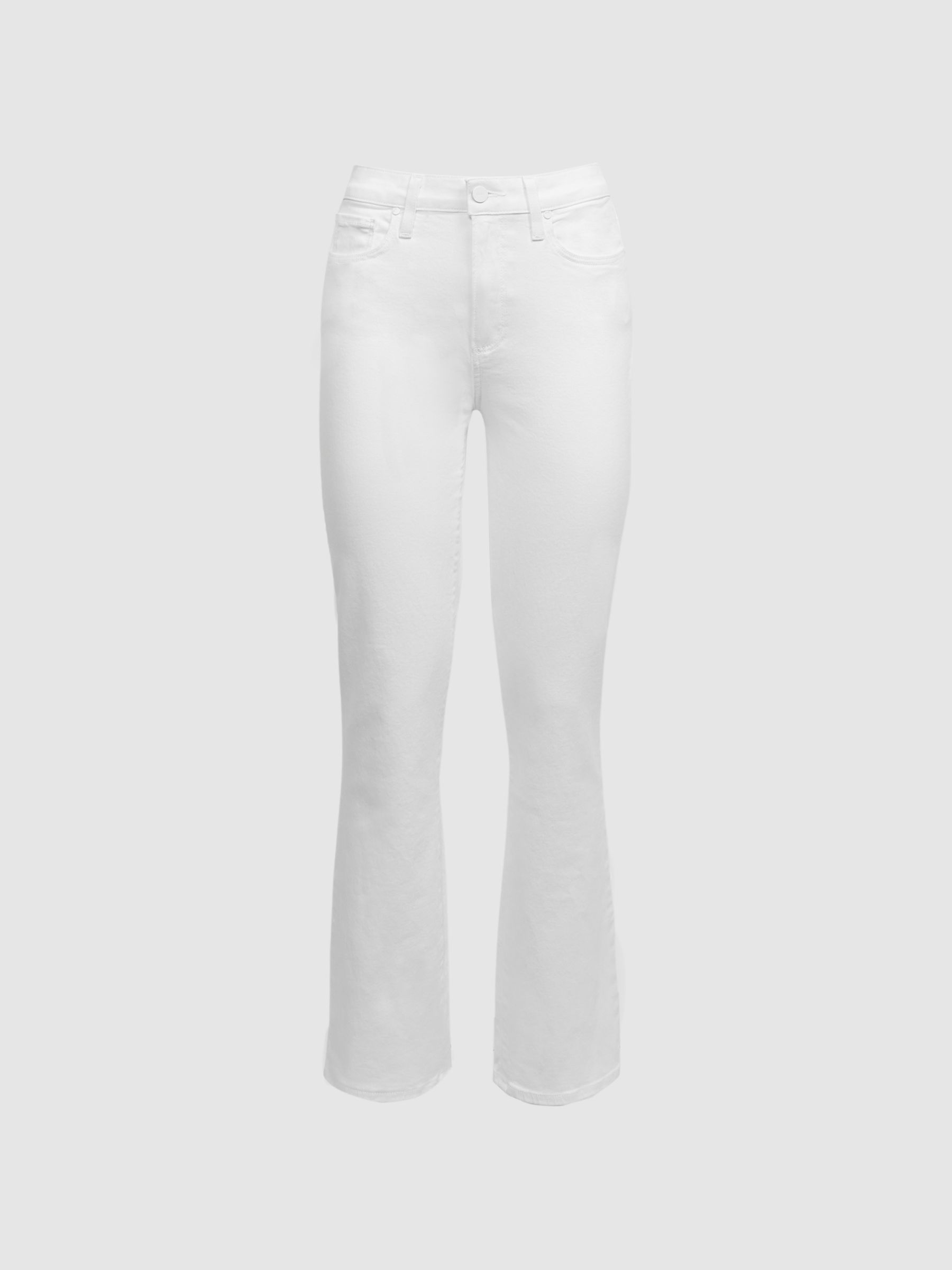 Paige Straight Leg High Rise Jeans in Crisp White