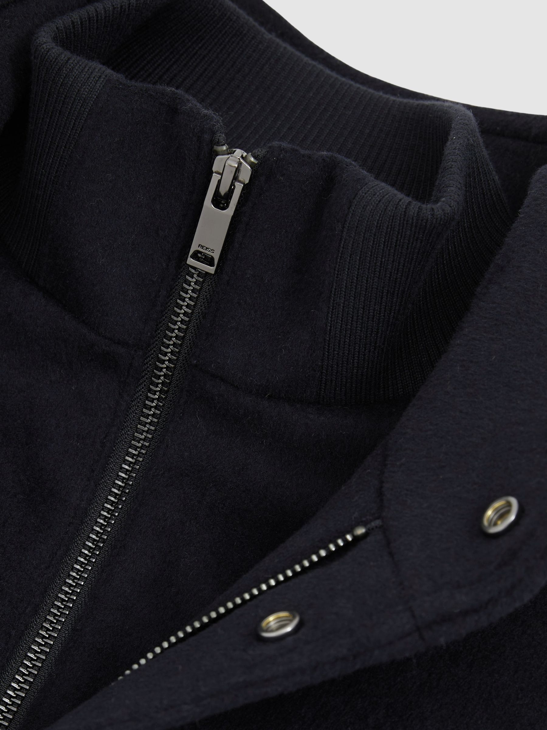 Wool-Blend Hybrid Coat in Navy