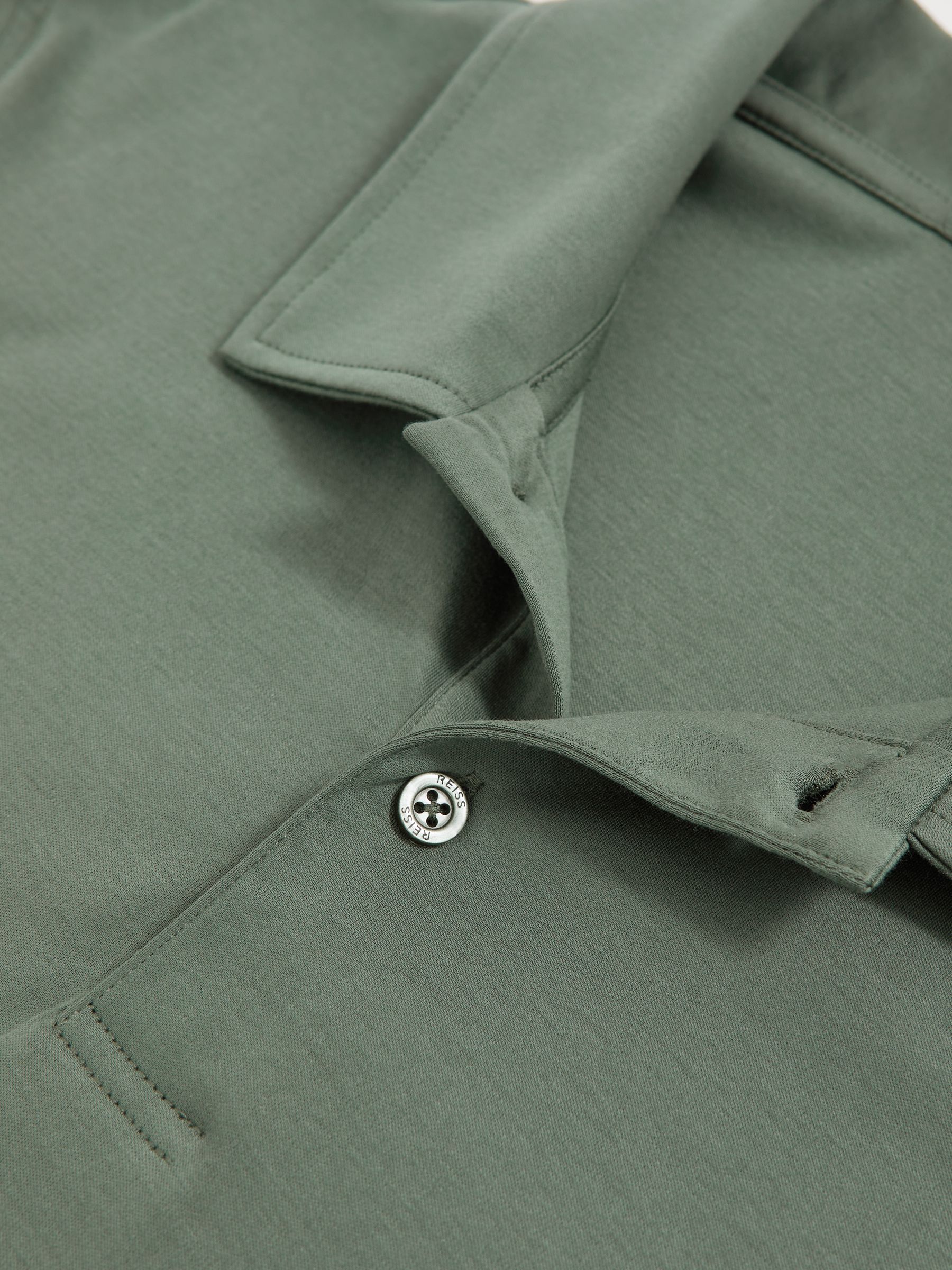 Air-Water Cotton Polo Shirt in Kale Green