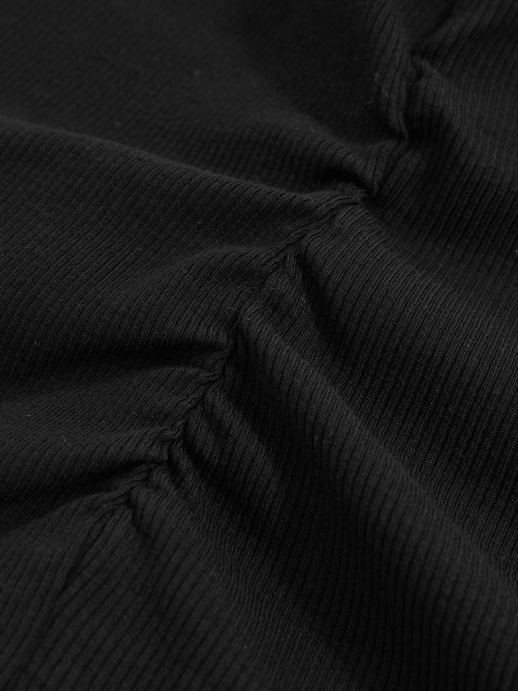 Ribbed Ruched Waist Vest in Black