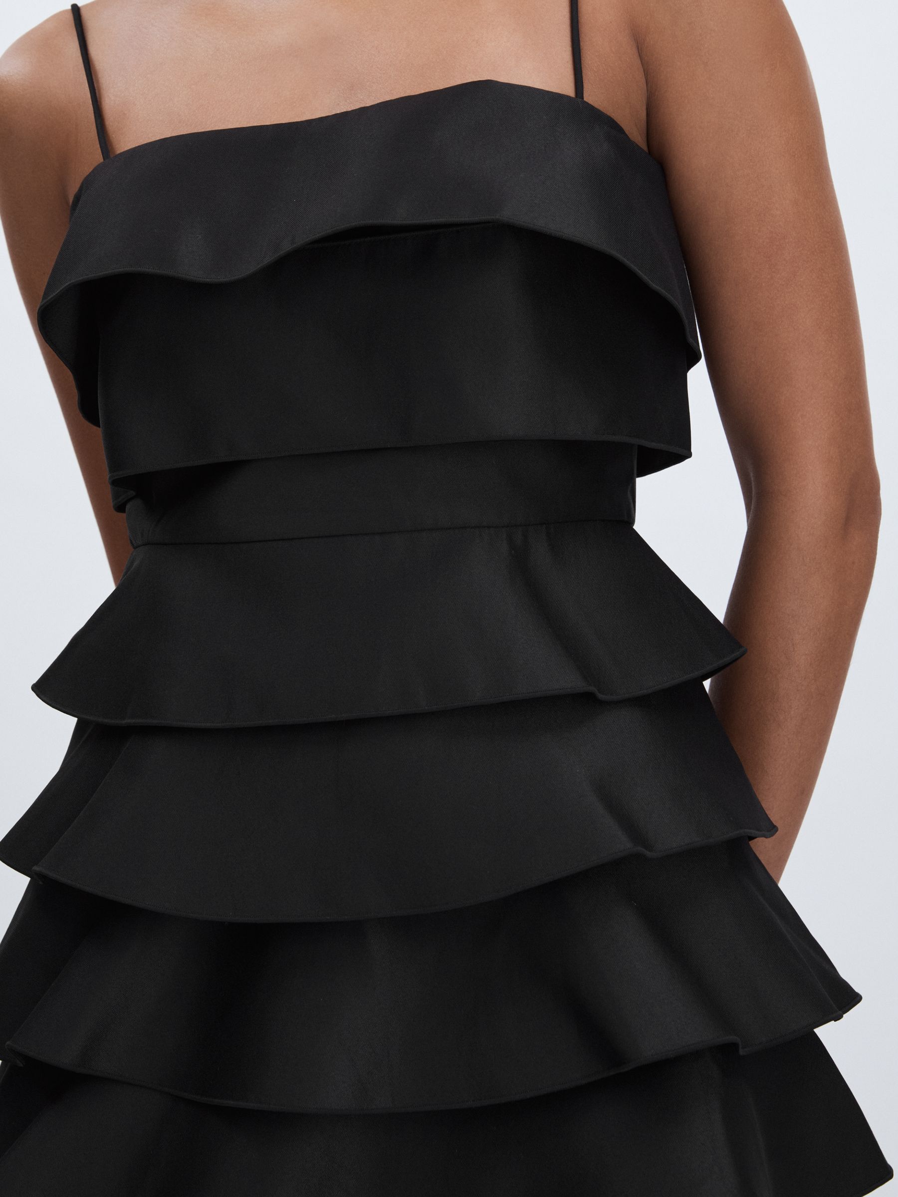 Acler Tiered Frill Mini Dress in Black