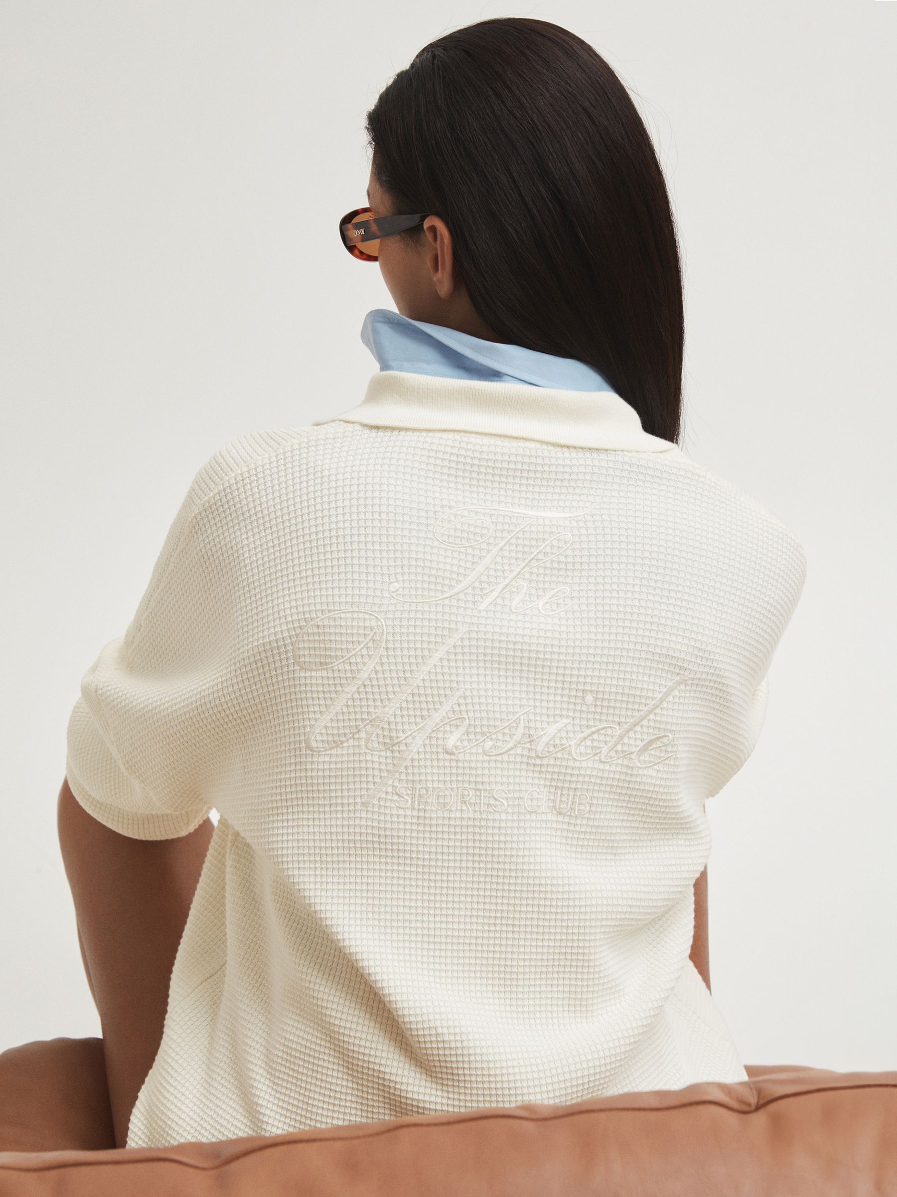 The Upside Oversized Cotton Polo Jumper in Cream