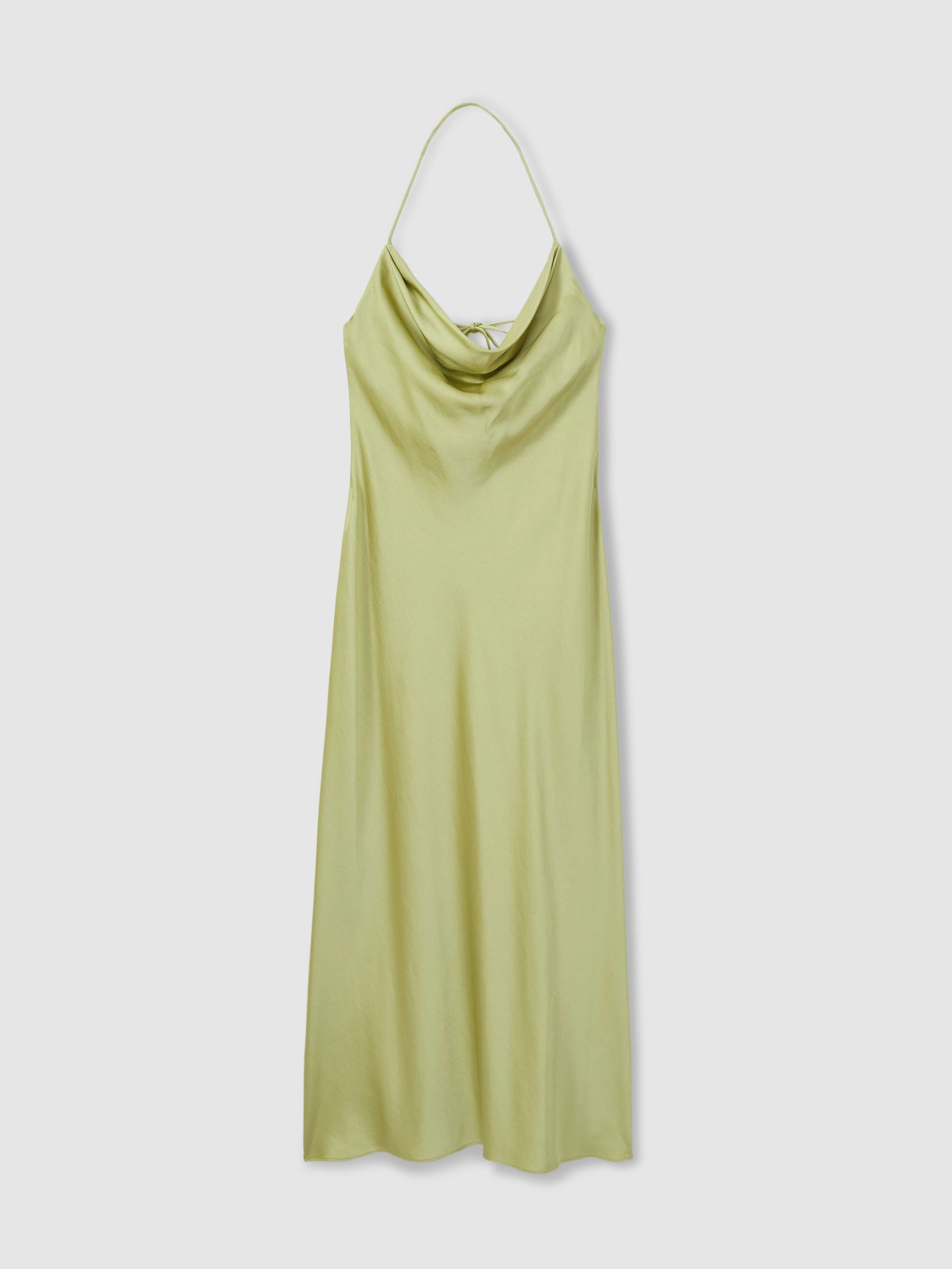 Significant Other Satin Cowl Neck Midi Dress in Sage