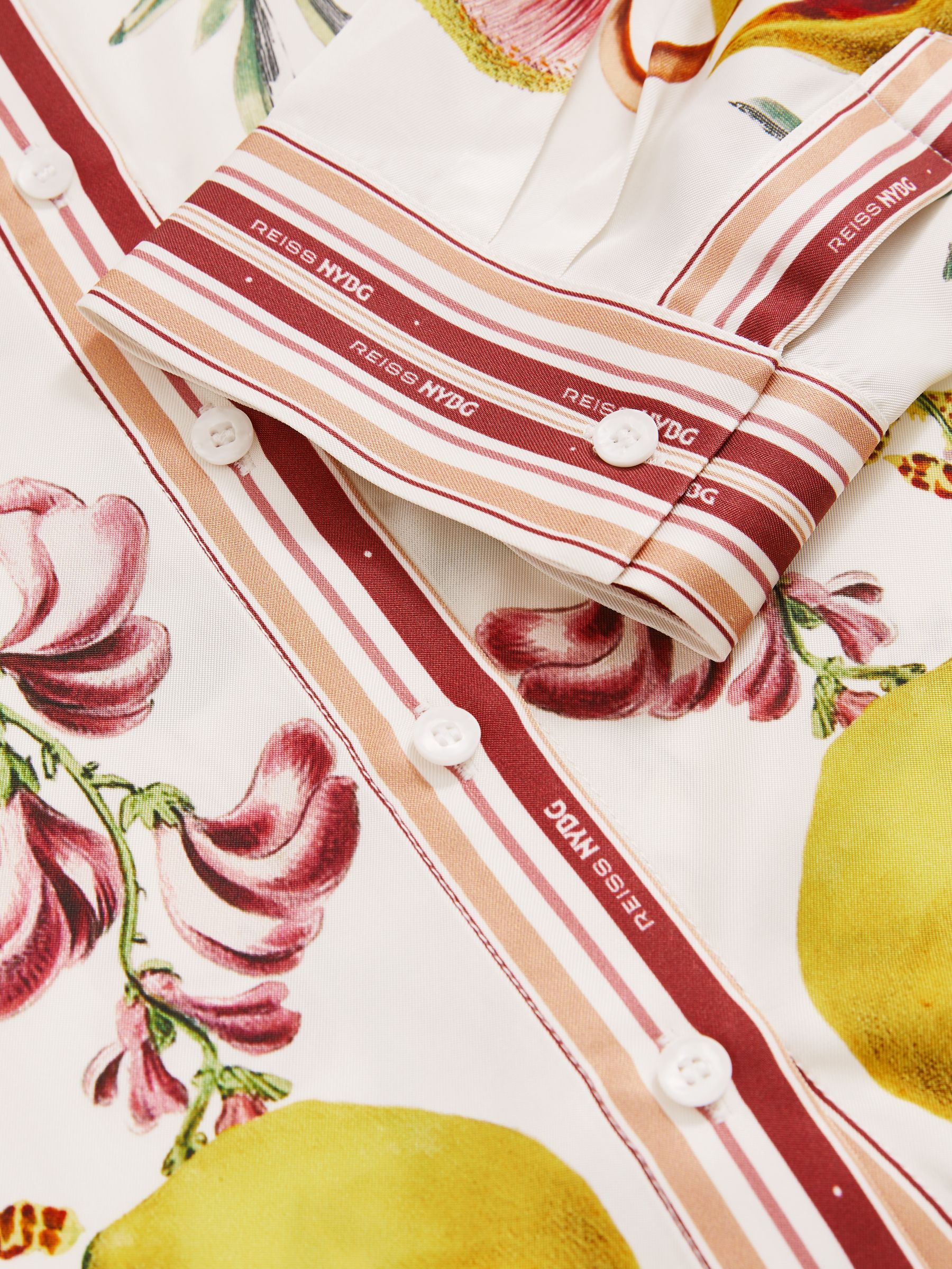 4-9 yrs Reiss | NYBG Satin Floral-Print Shirt in Ivory