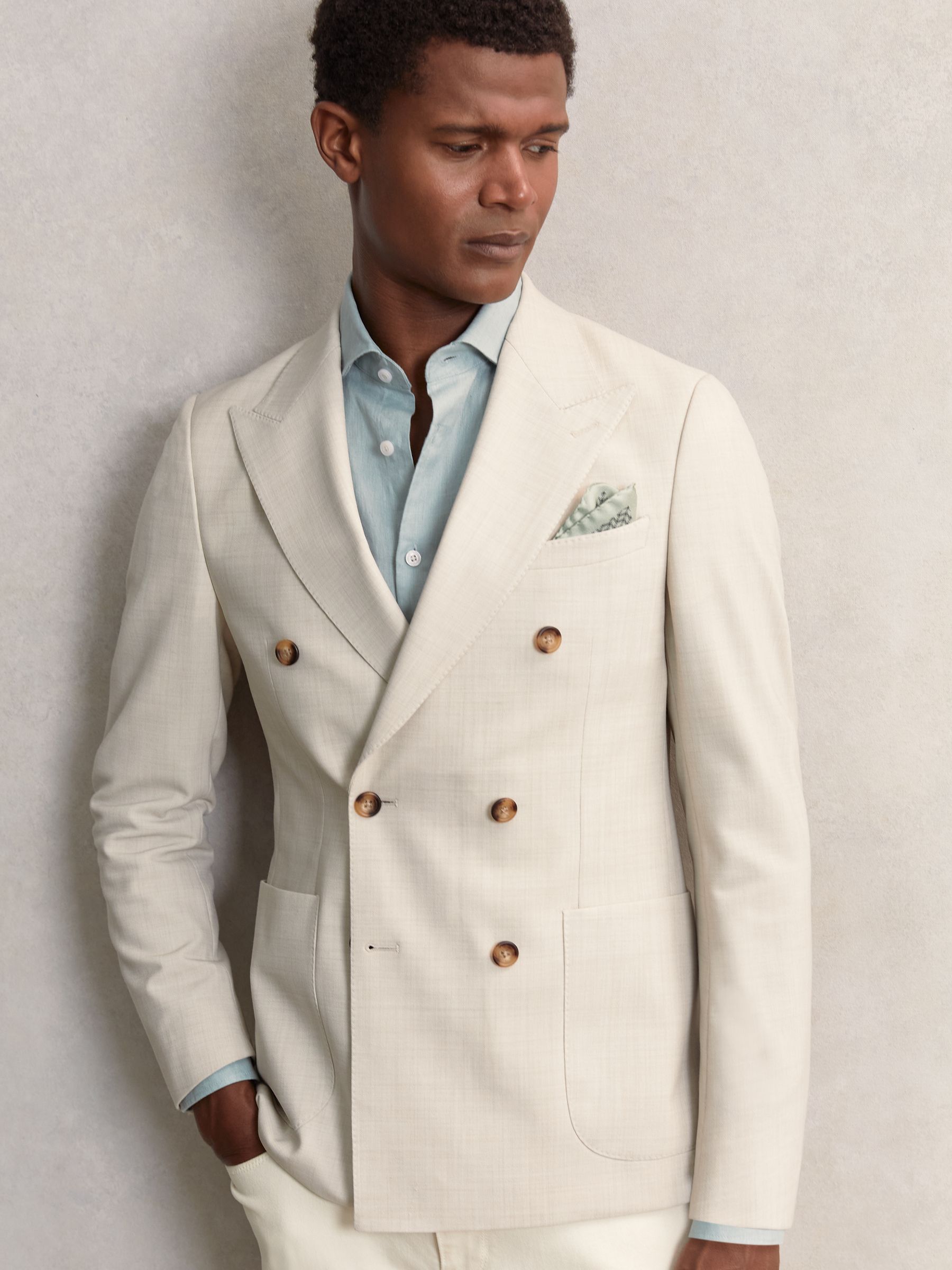 Geo Chain Detail Pocket Square in Sage