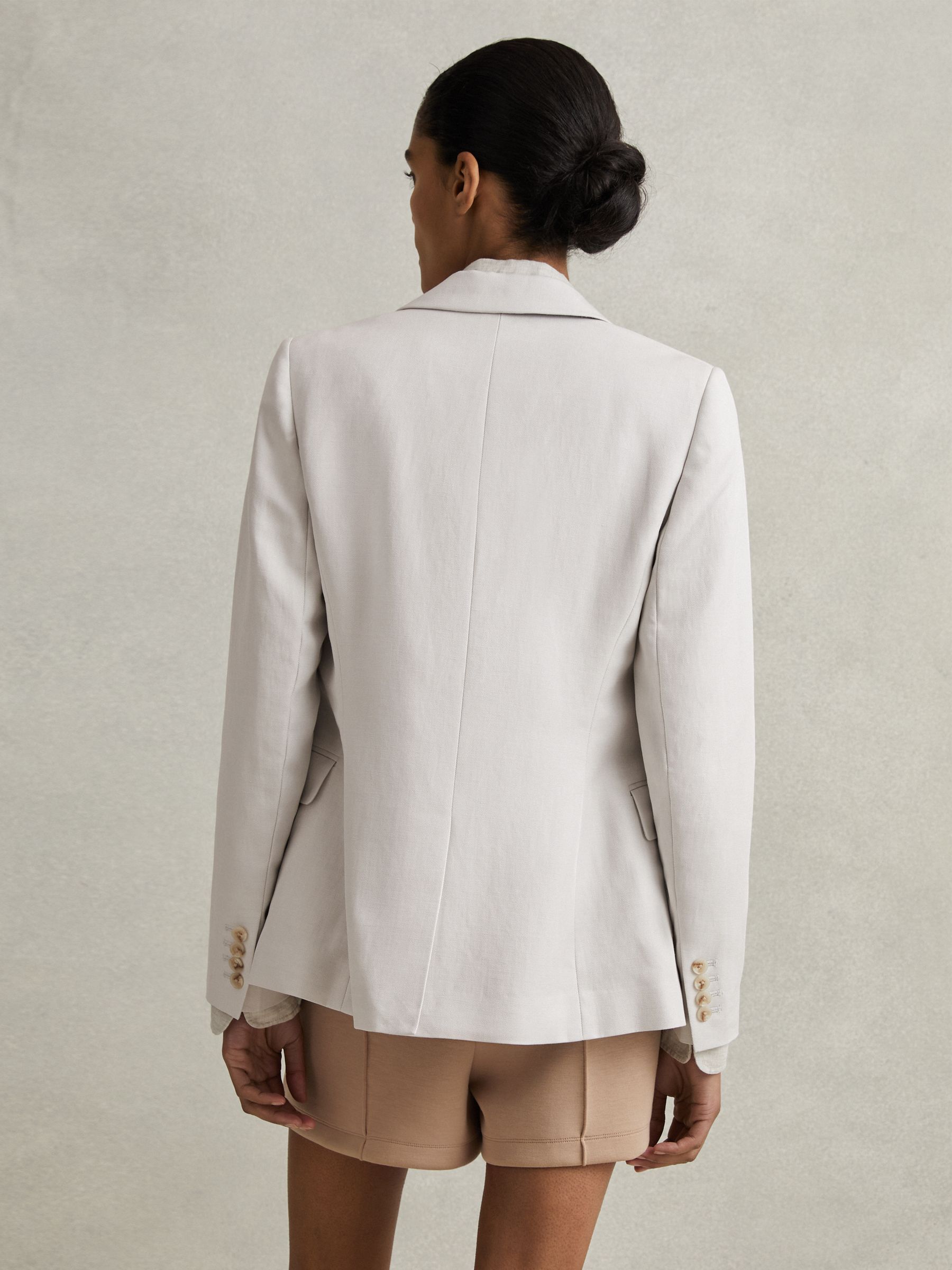 Single Breasted Suit Blazer with TENCEL? Fibers in Light Grey