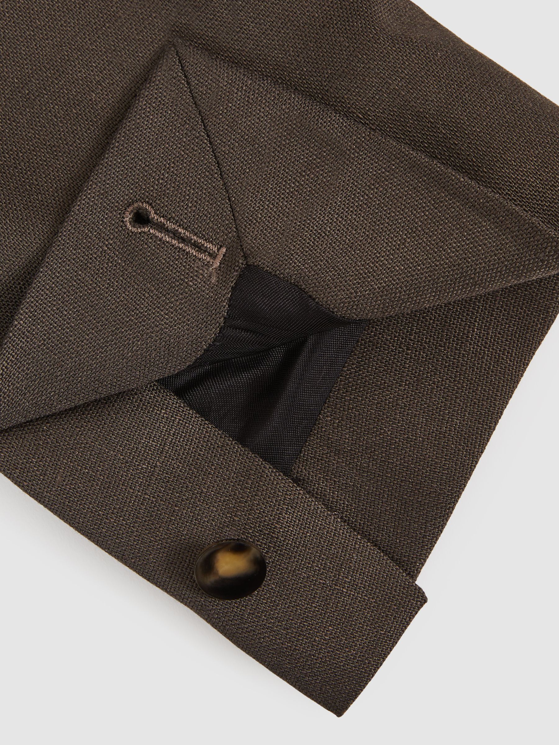 Slim Fit Double Breasted Suit Blazer in Dark Green