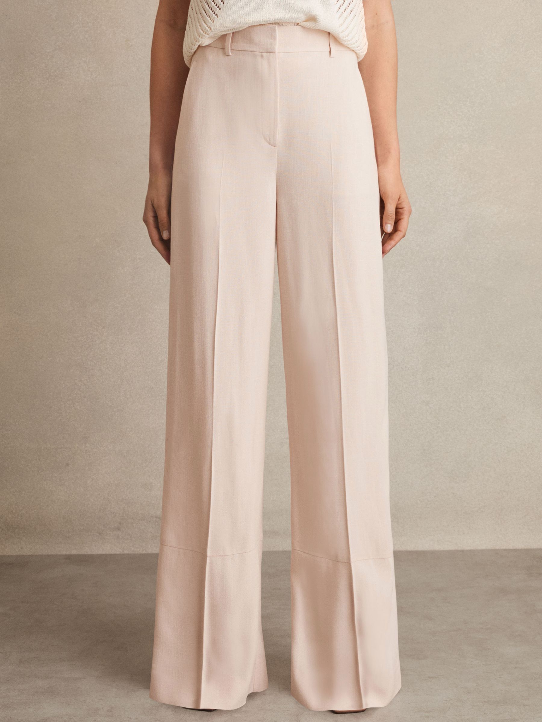 Petite Wide-Leg Suit Trousers in Pink