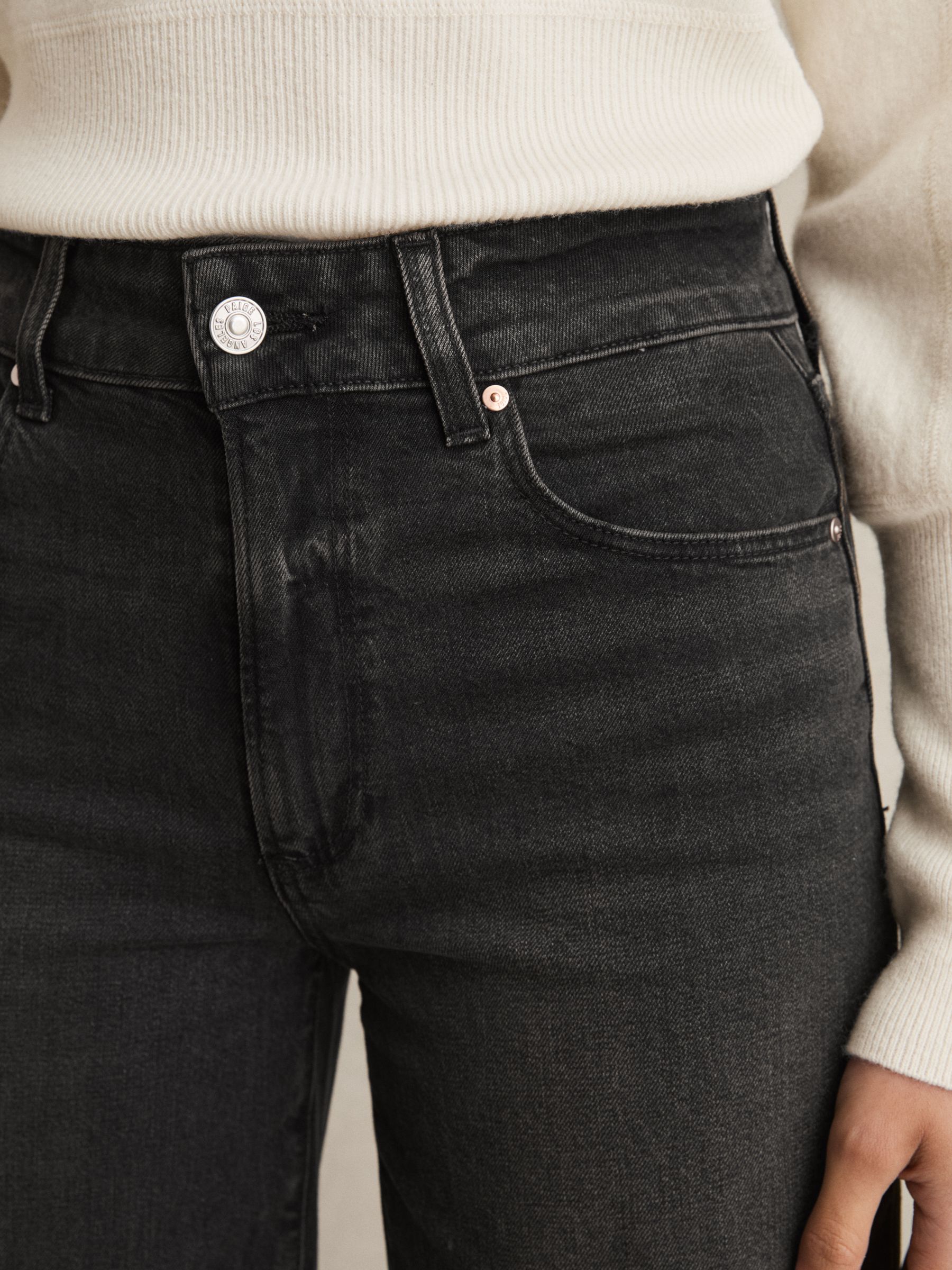 Paige Wide-Leg Cropped Jeans in Black