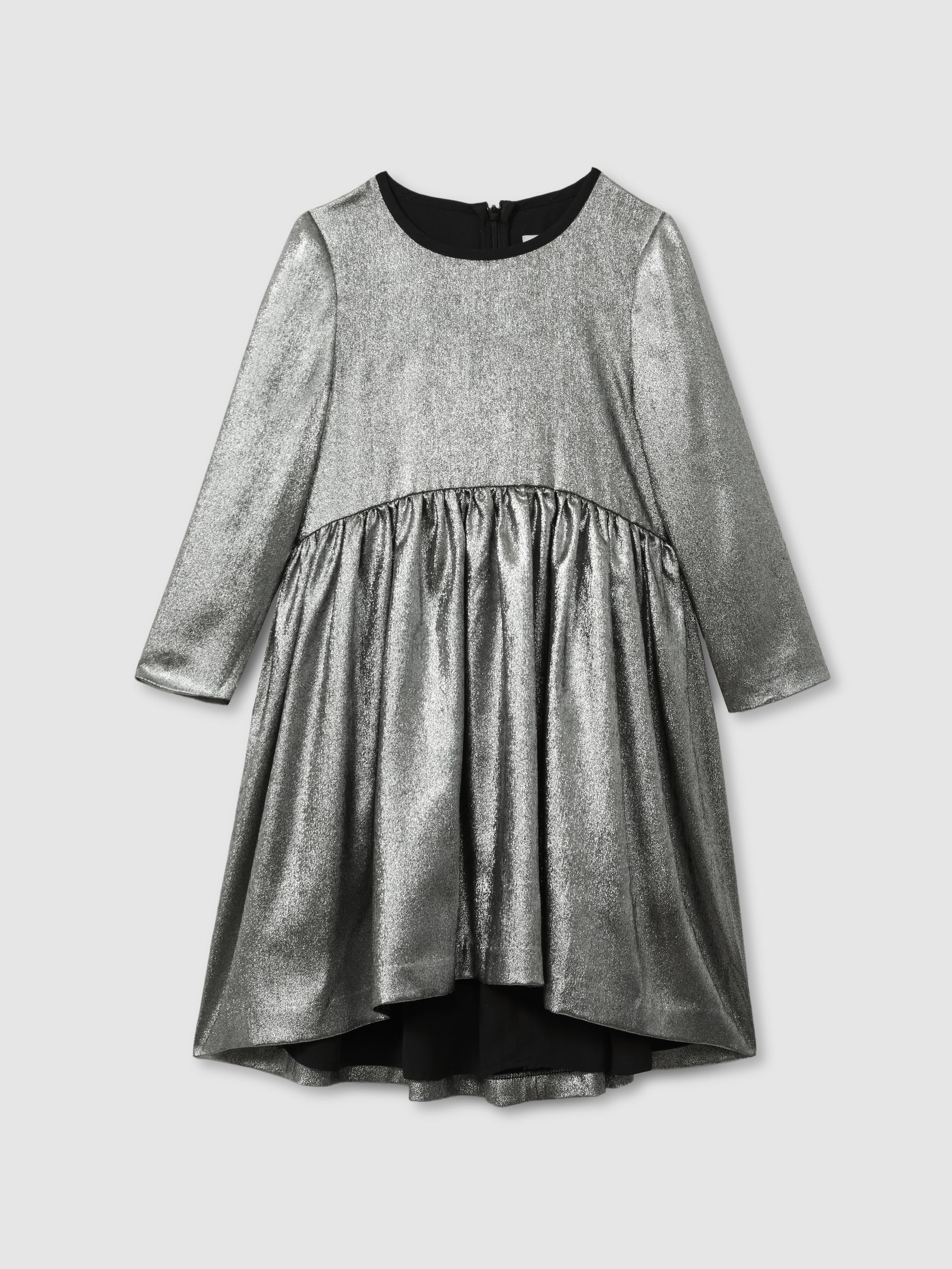 4-9 yrs Metallic Fit and Flare Dress in Silver