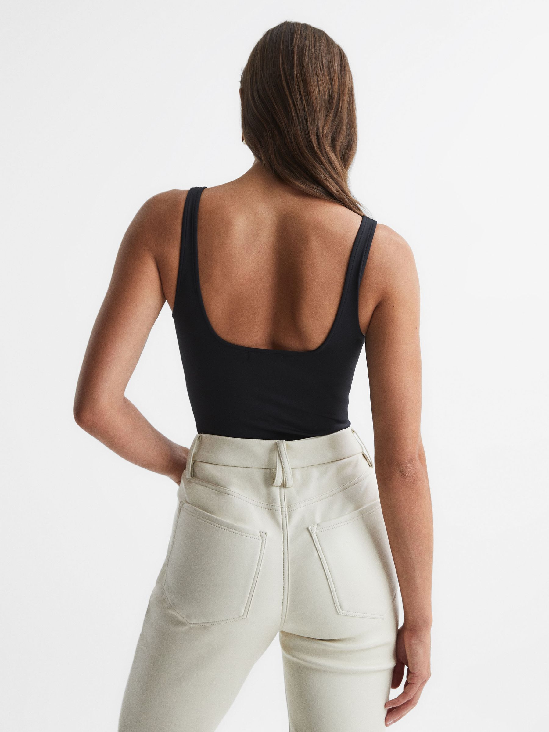 Good American Square Neck Bodies in Black