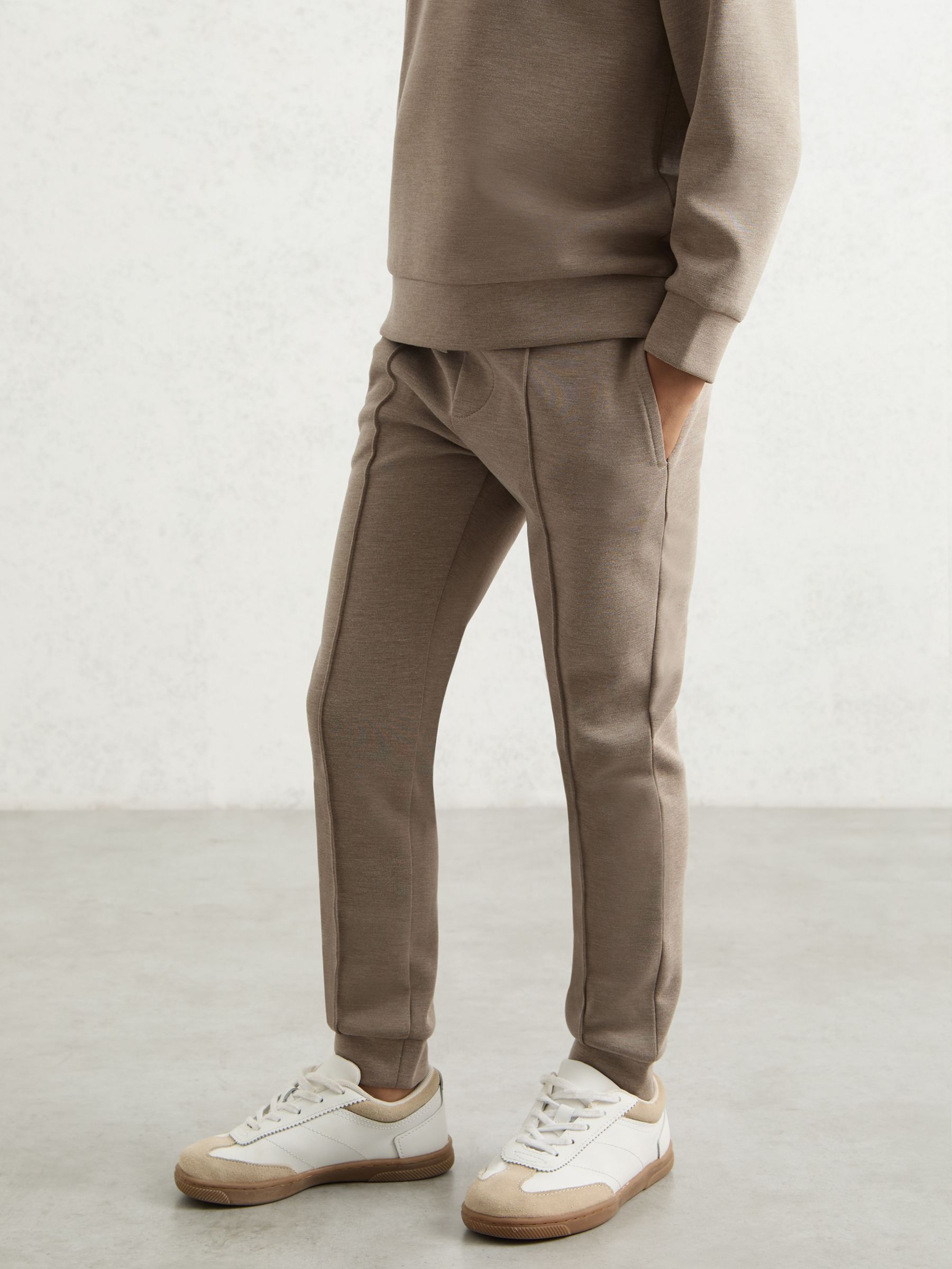 9-13 yrs Interlock Drawstring Joggers in Taupe Brown