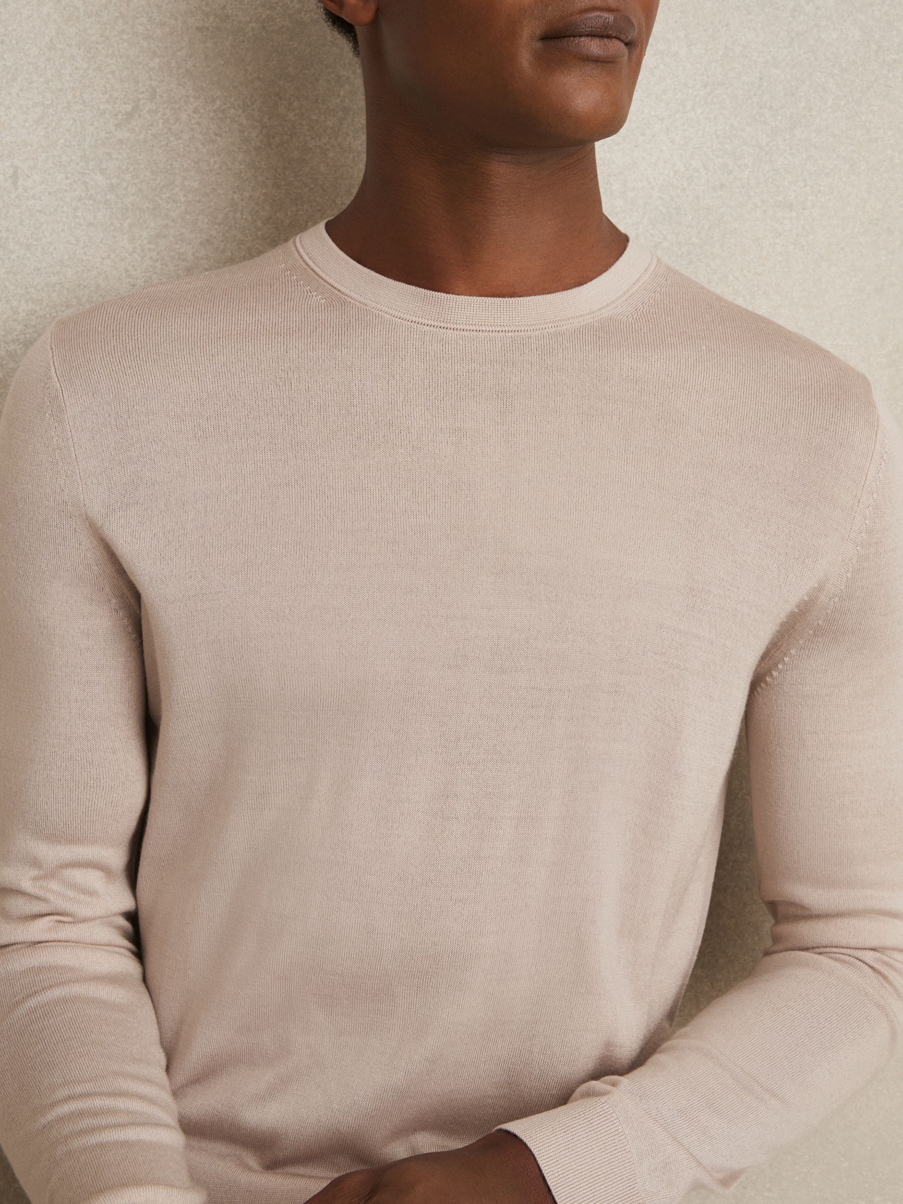 Wool-Blend Crew-Neck Jumper in Sand
