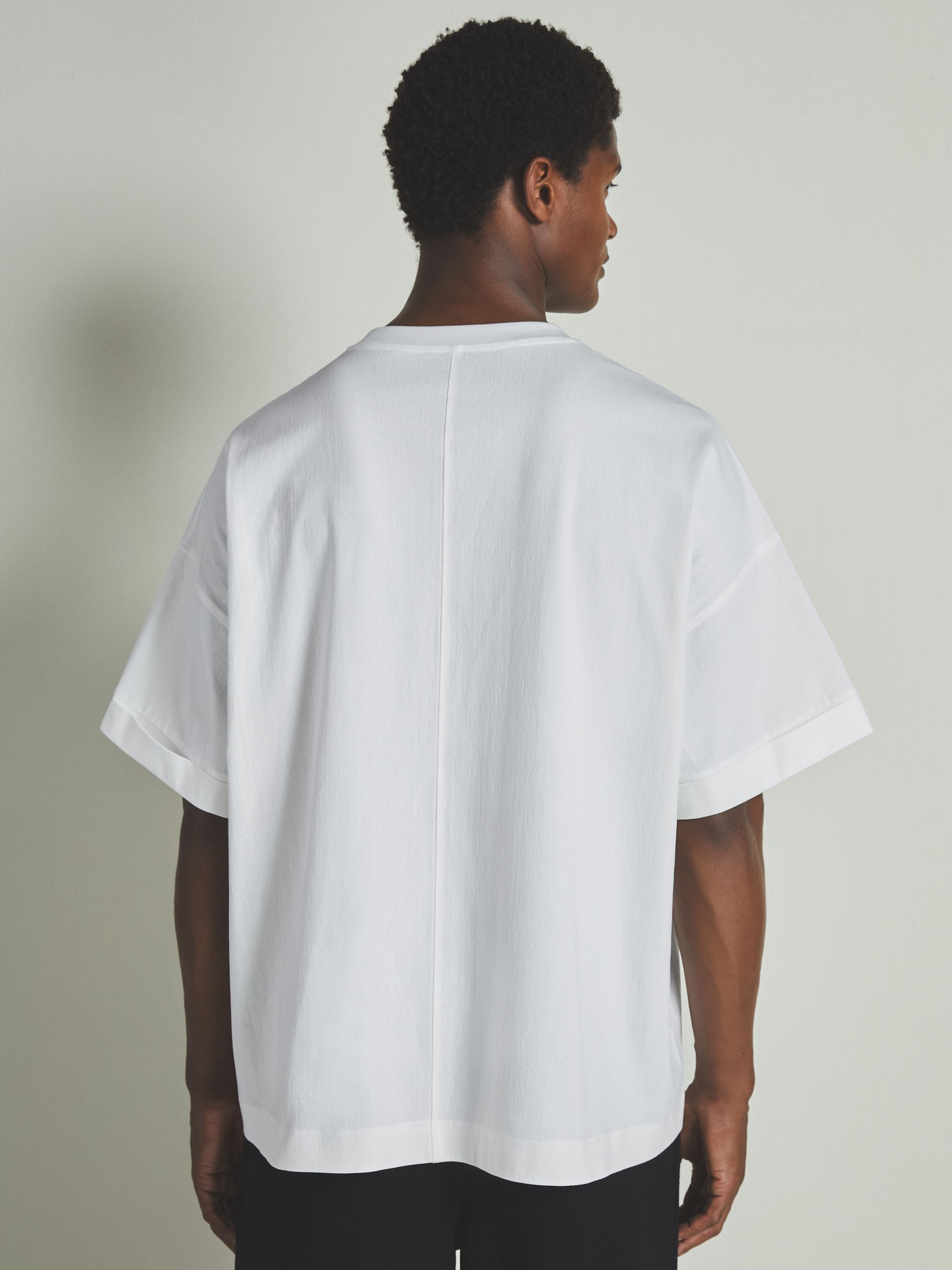 Reiss | Les 100 Ciels Cotton-Blend Jersey T-Shirt in White