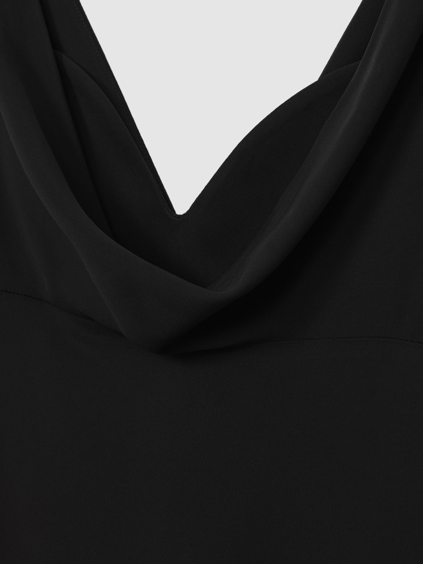 Cowl-Neck Sleeveless Maxi Dress in Black