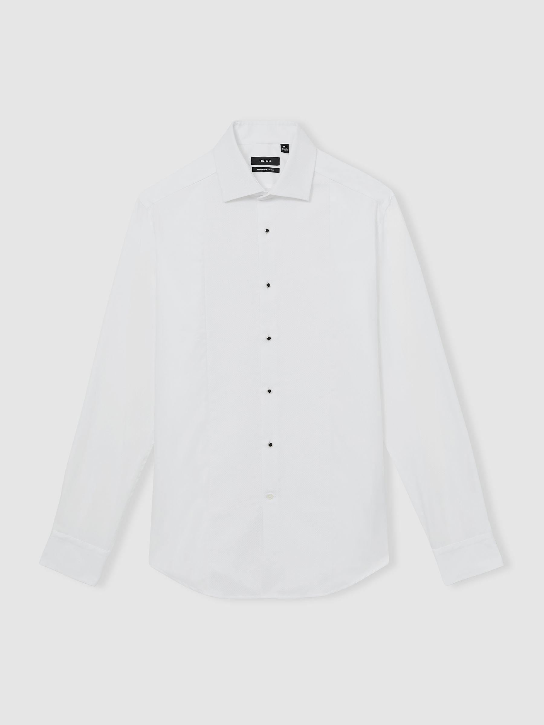 Slim Fit Cotton Double-Cuff Dinner Shirt Regular-Fit in White