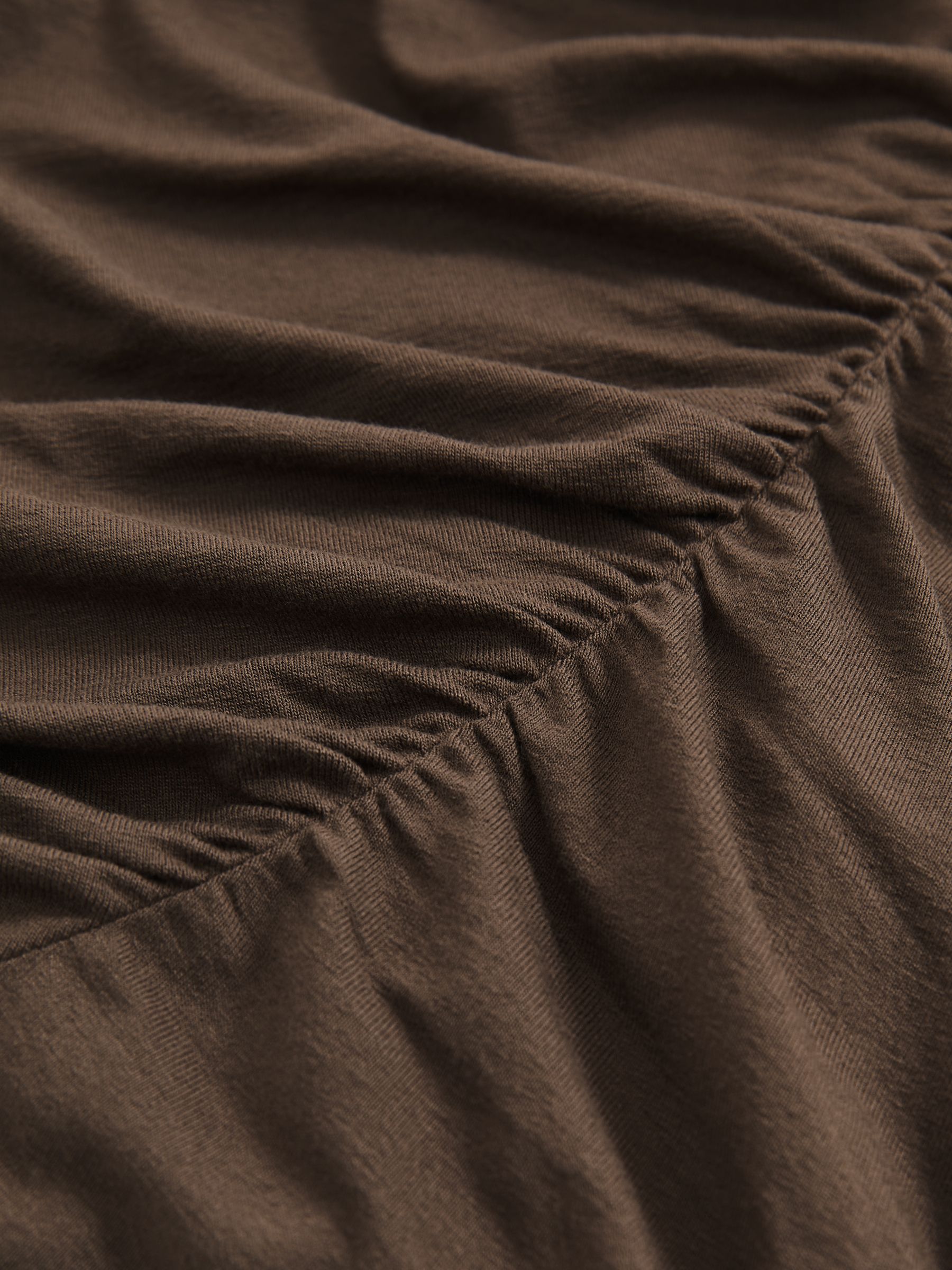 Ruched Jersey Mini Dress in Mink