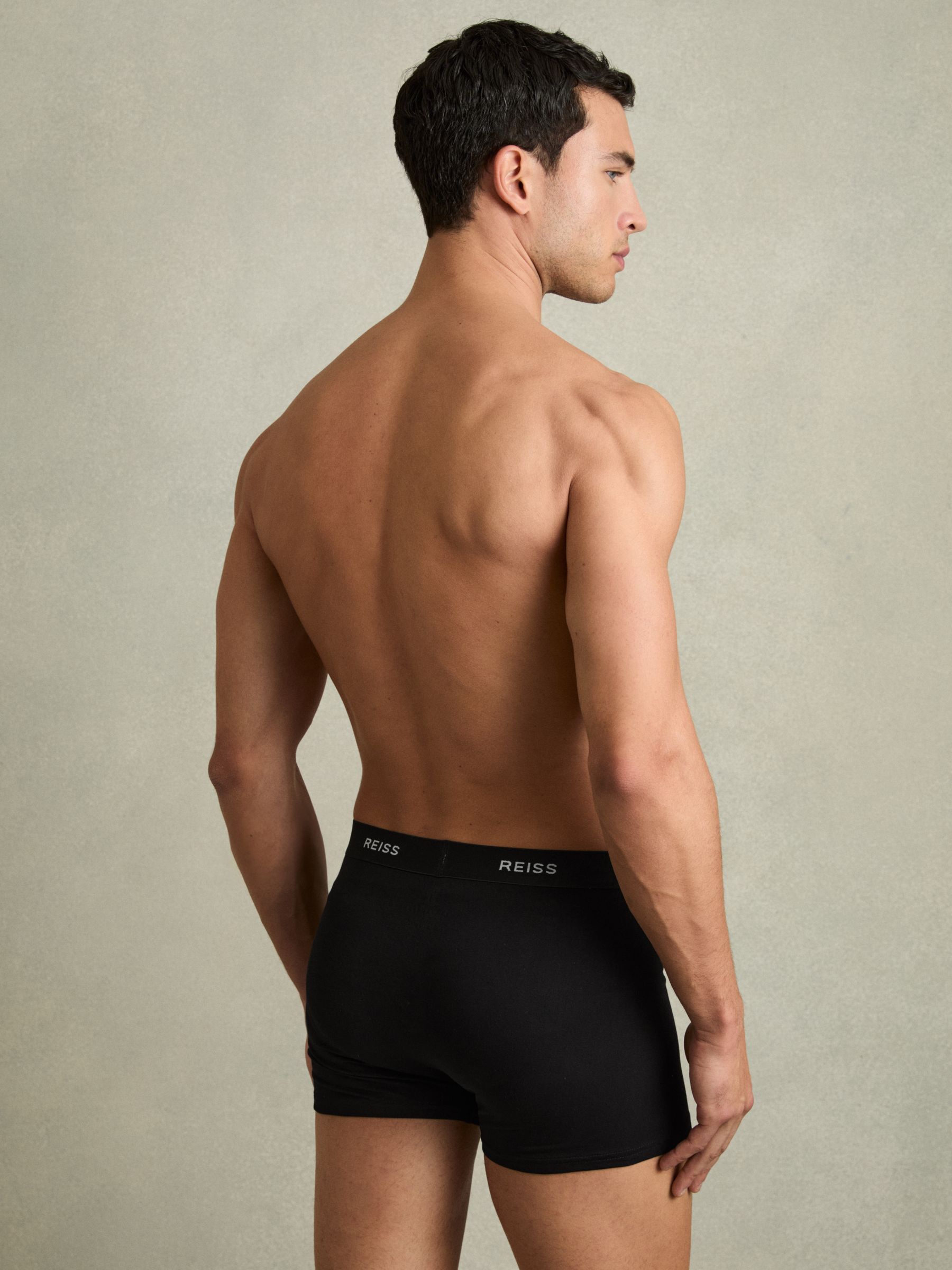 Three Pack Cotton Boxers in Black