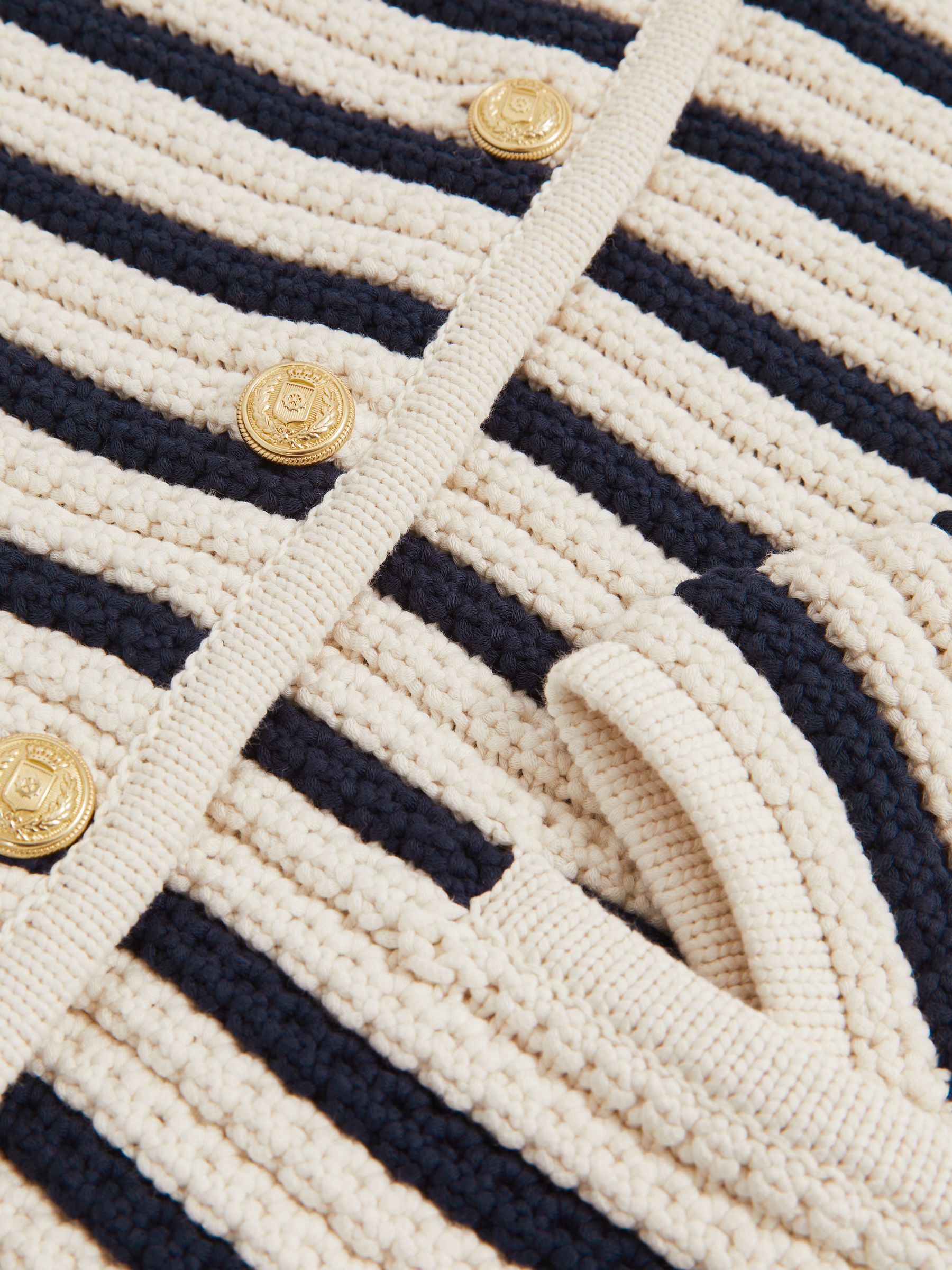 Paige Ivory Textured Knit Stripe Cardigan in Ivory