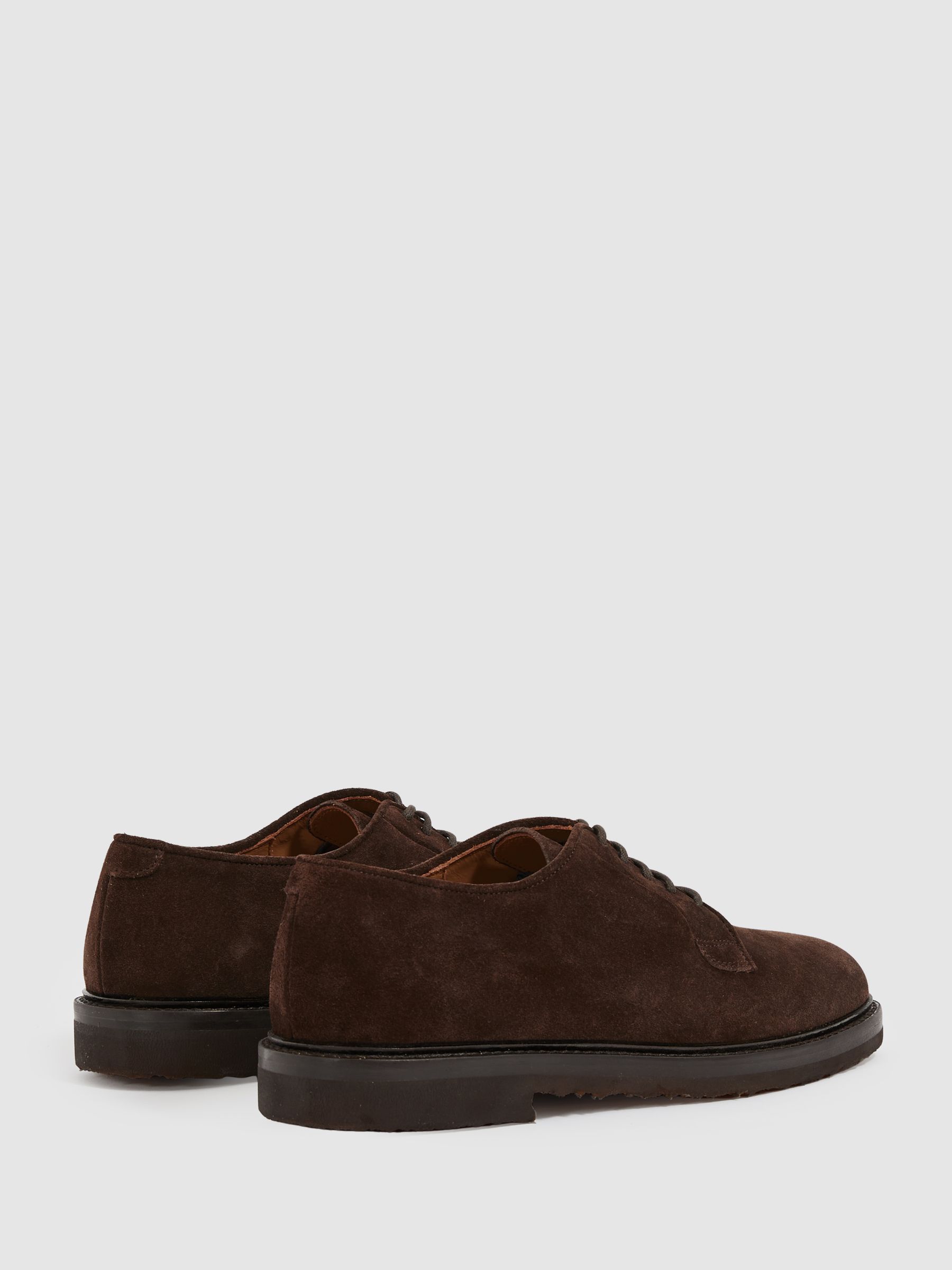 Harrys London Suede Derby Shoes in Dark Brown