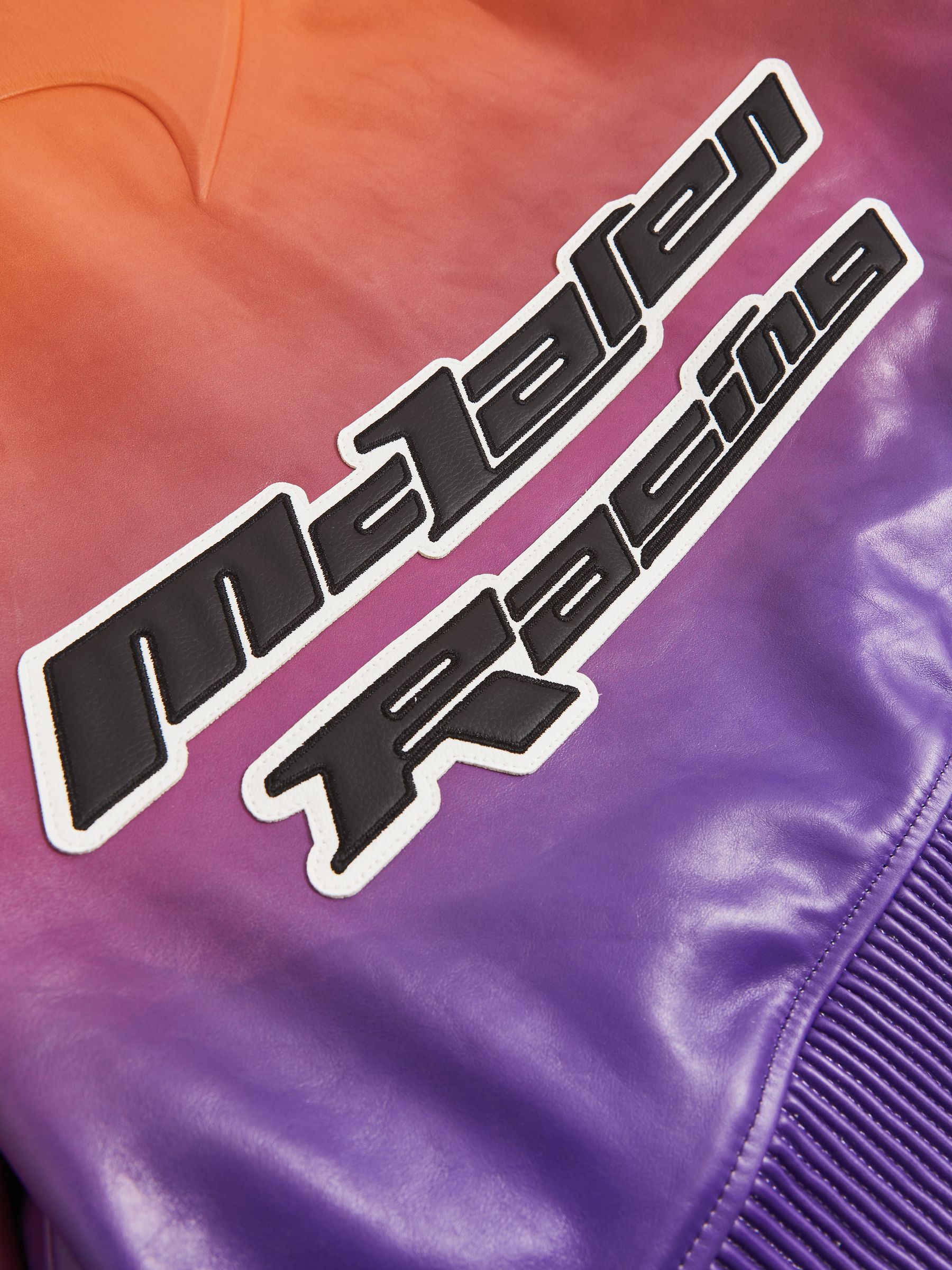 McLaren F1 Team Ombré Leather Jacket in Papaya Orange/Purple
