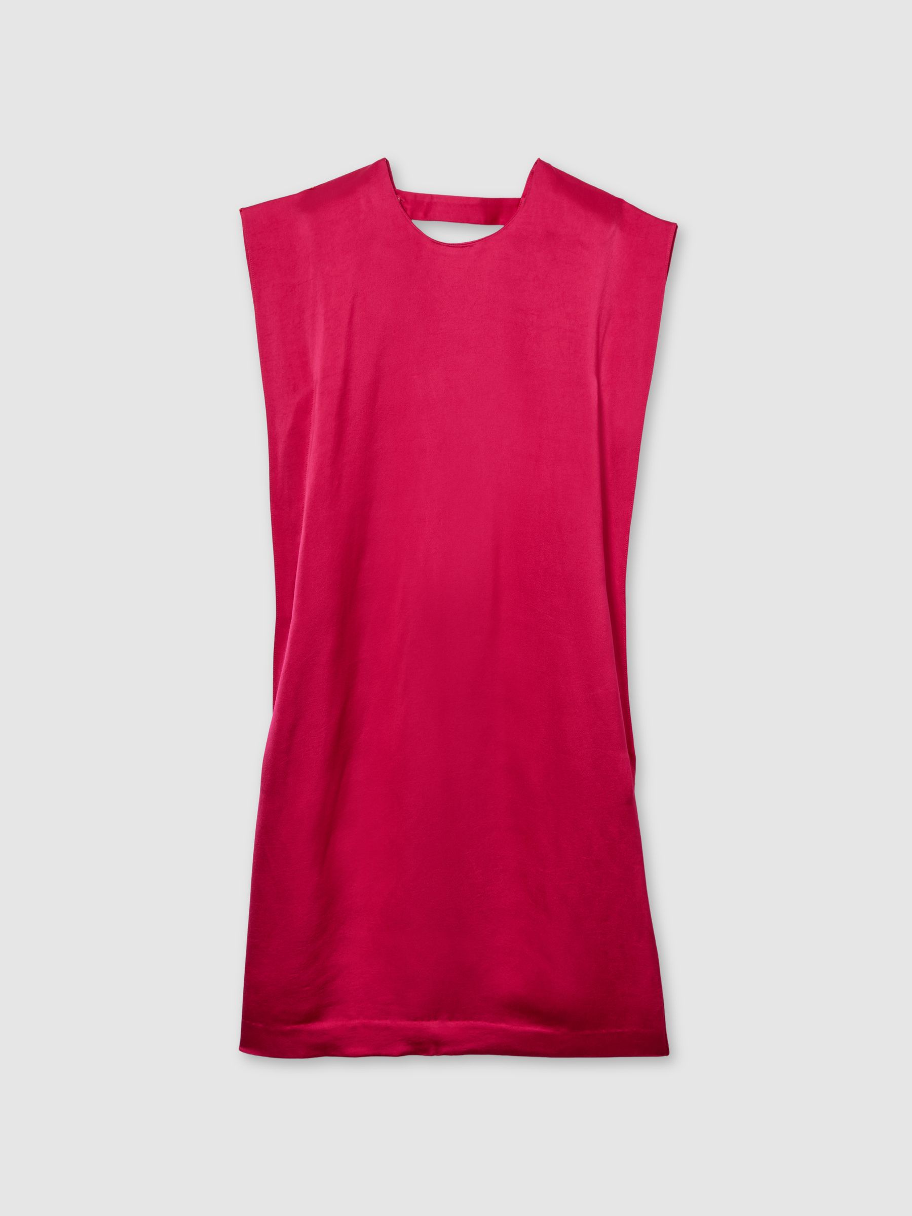 Satin Sleeveless Tunic Dress in Pink
