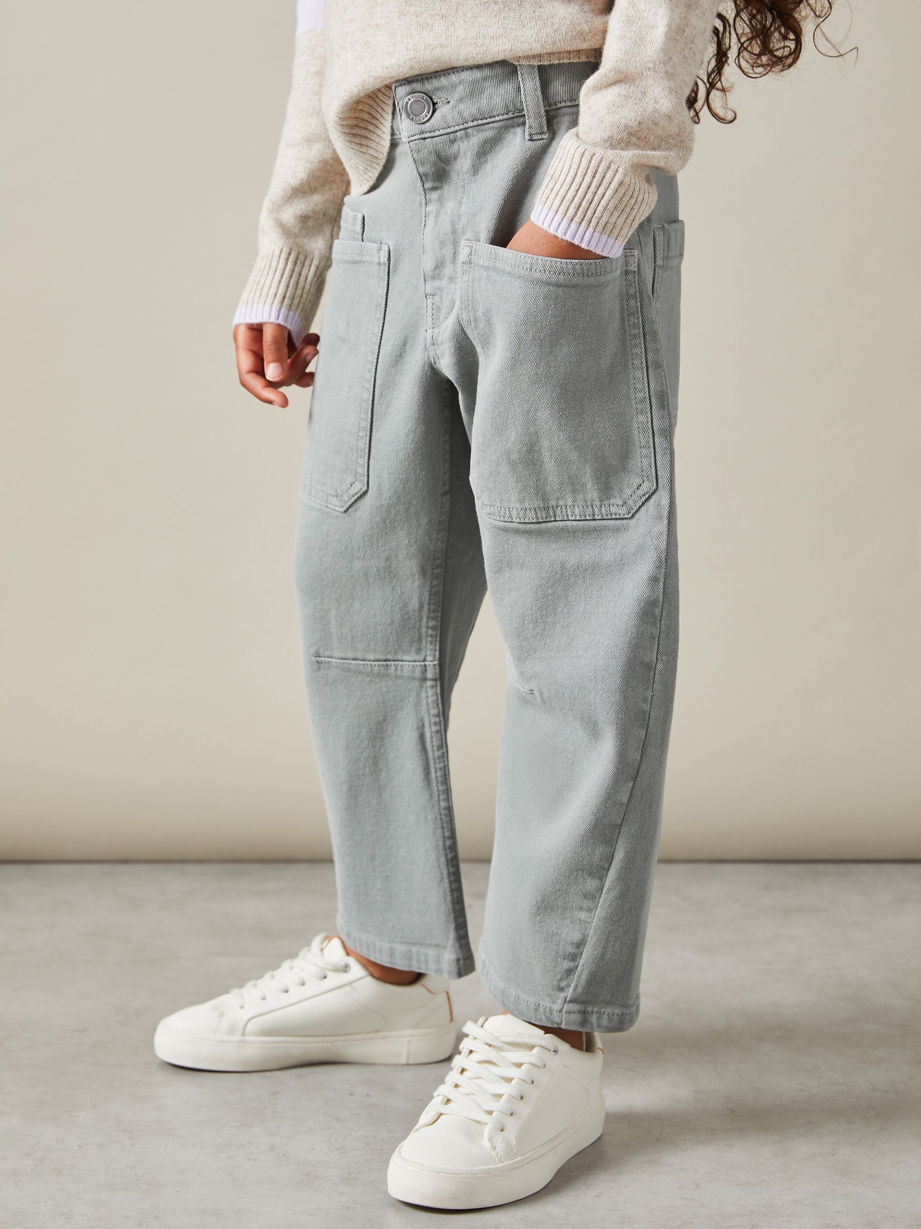 4-9 yrs Barrel Leg Cargo Trousers in Khaki