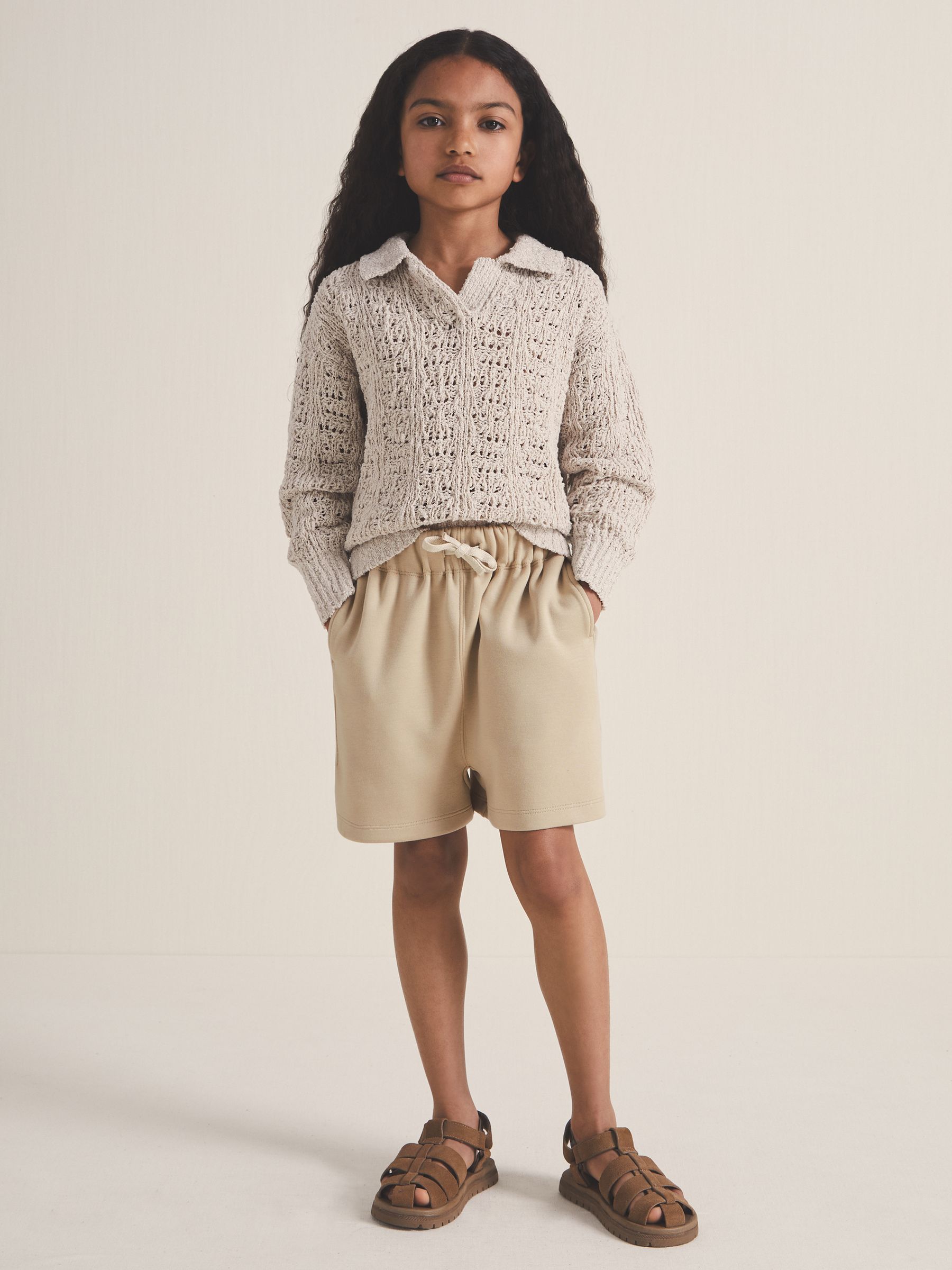 9-13 yrs | Les 100 Ciels Jersey Shorts in Sage