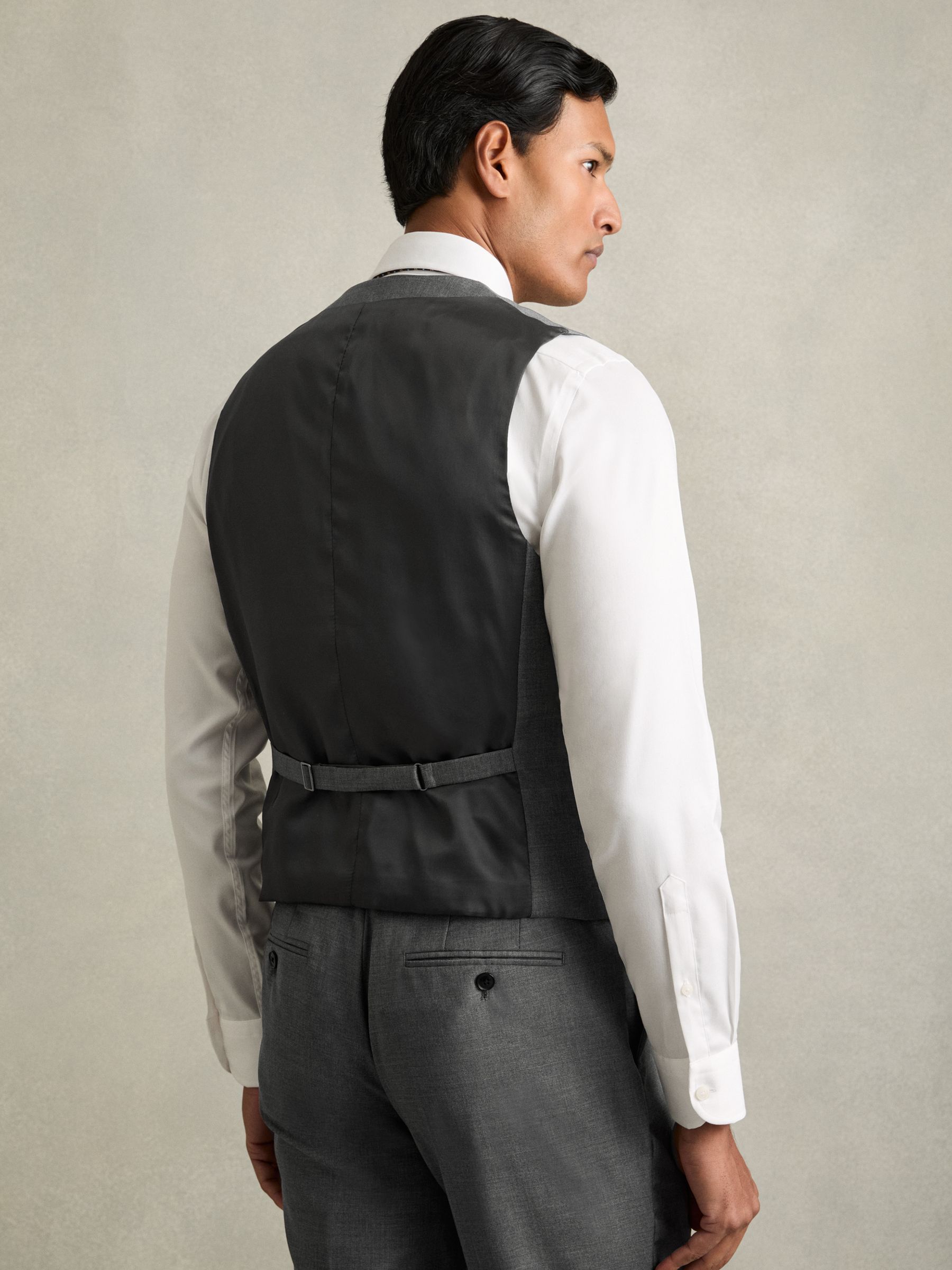 Slim-Fit Wool Suit Waistcoat in Grey